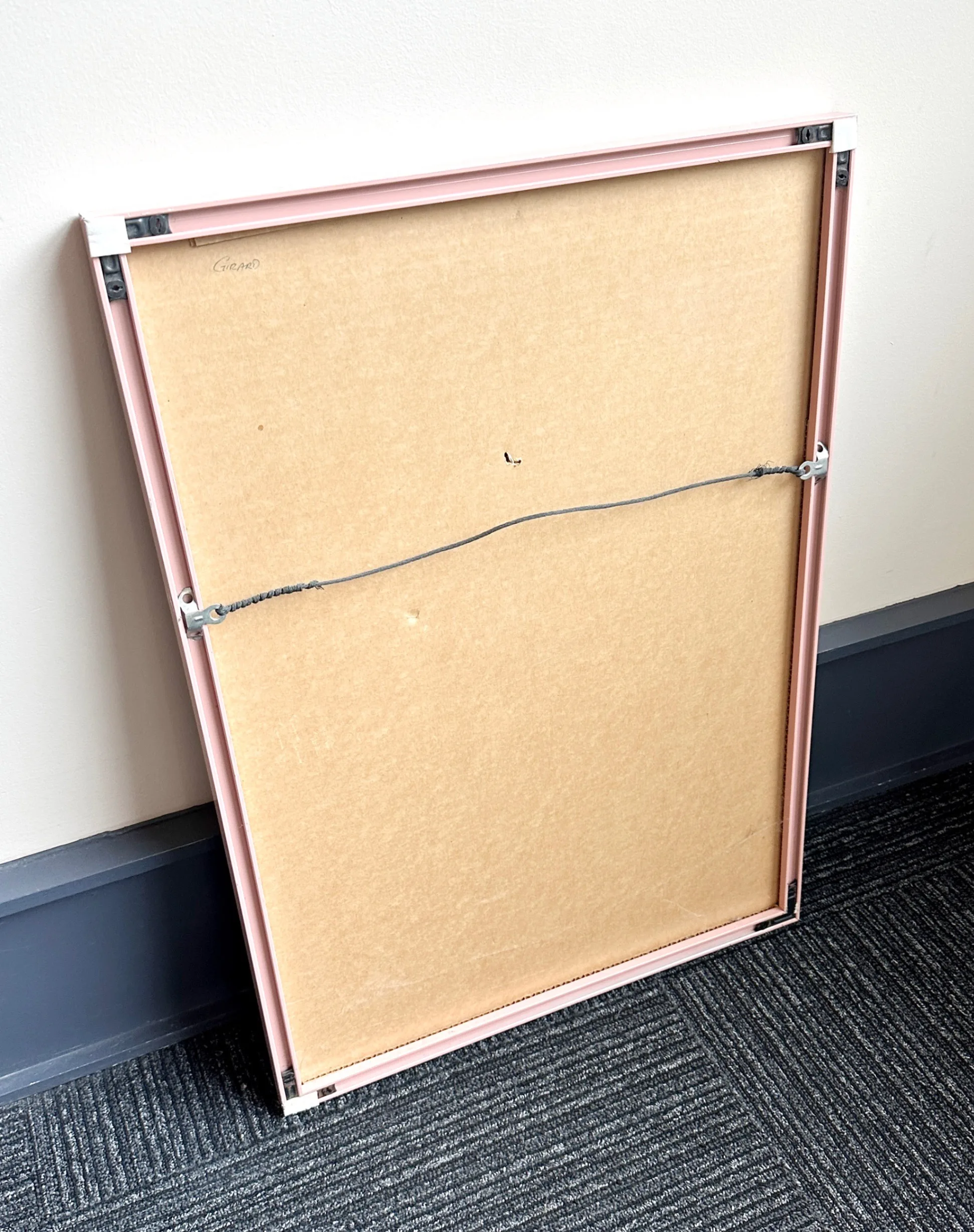 16x12" Pink Metal Framed Lamp & Floral Print by Pierre Girard image indicator(2)