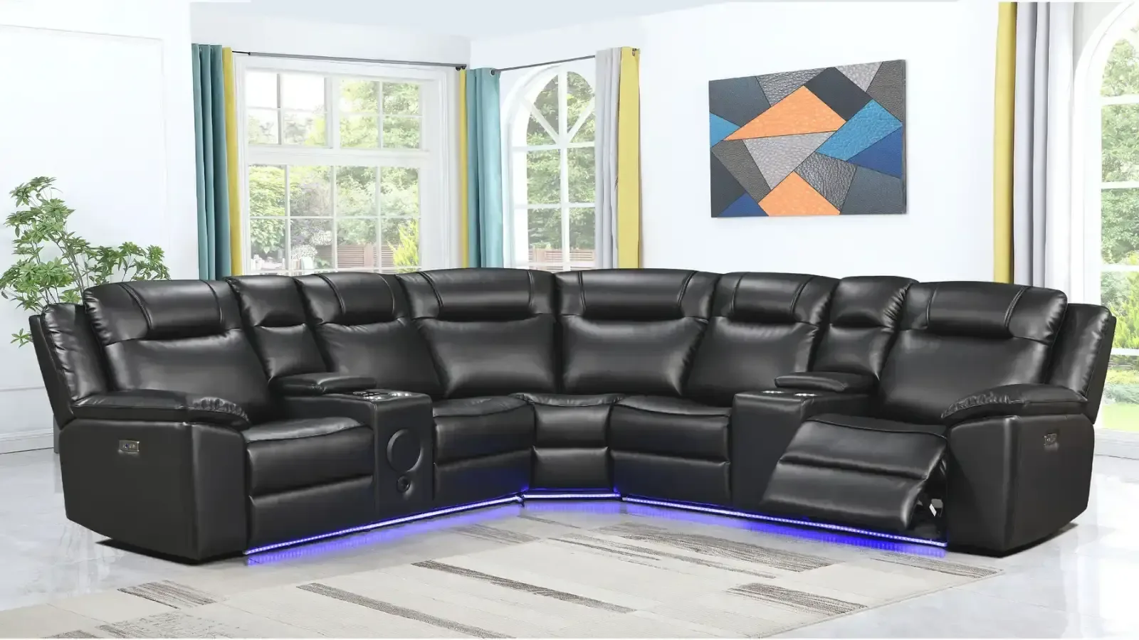 Big Sale New 5-Seater Sectional Recliner In Leathaire Upholstery thumbnail