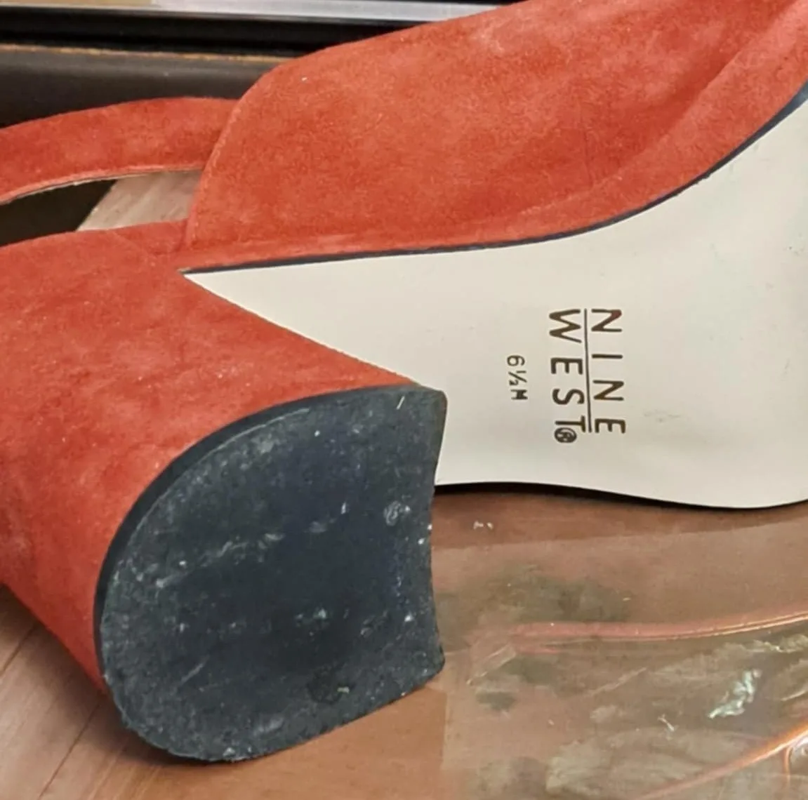 Nine West Red Block Heel Sandal image indicator(5)