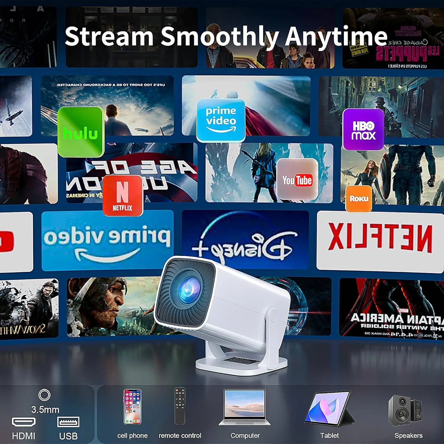 Compact 4K Mini Projector: Portable Cinematic Bliss image indicator(3)