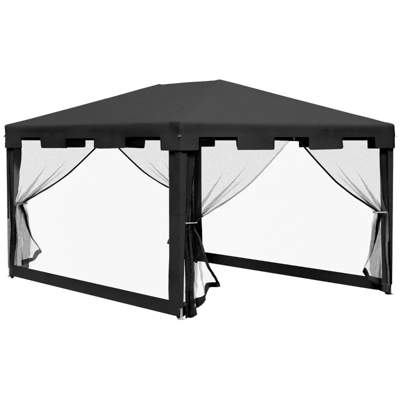 🌞  10 × 13 ft Outdoor Gazebo Canopy with Mesh Sidewalls thumbnail