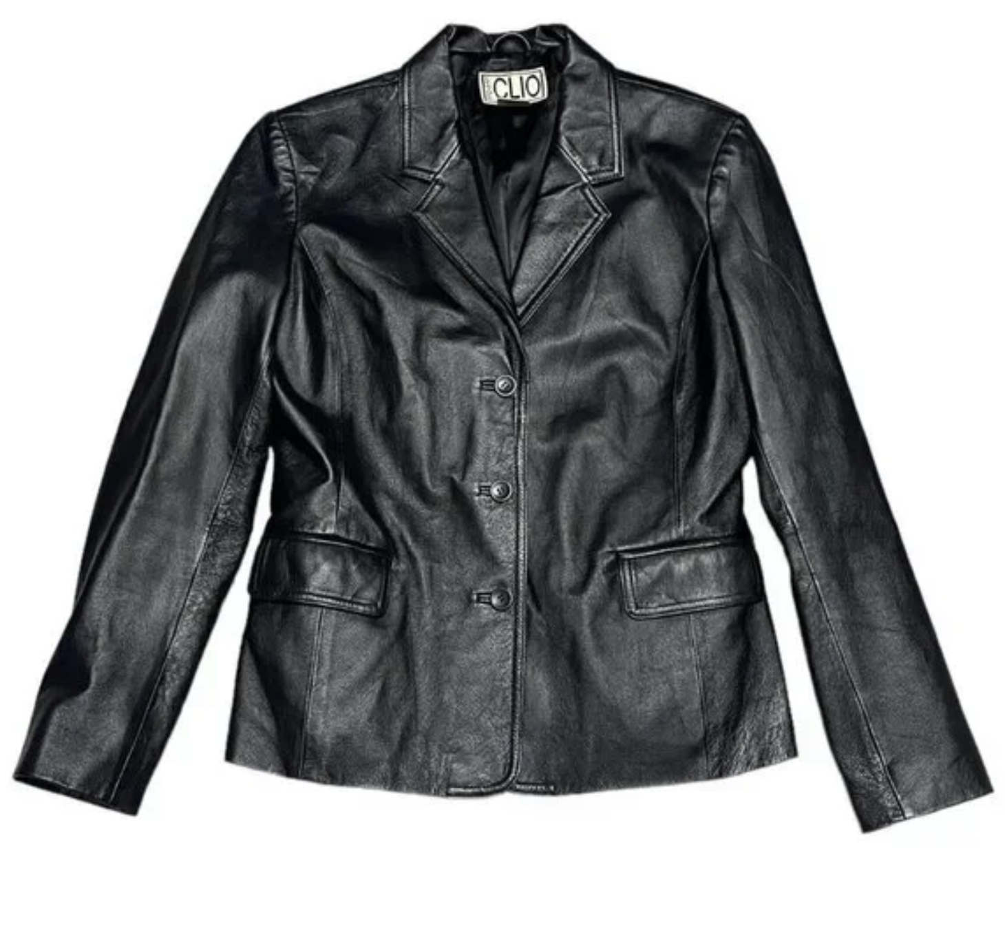 Vintage Y2K CLIO GENUINE LEATHER Luxury Designer Jacket - 10