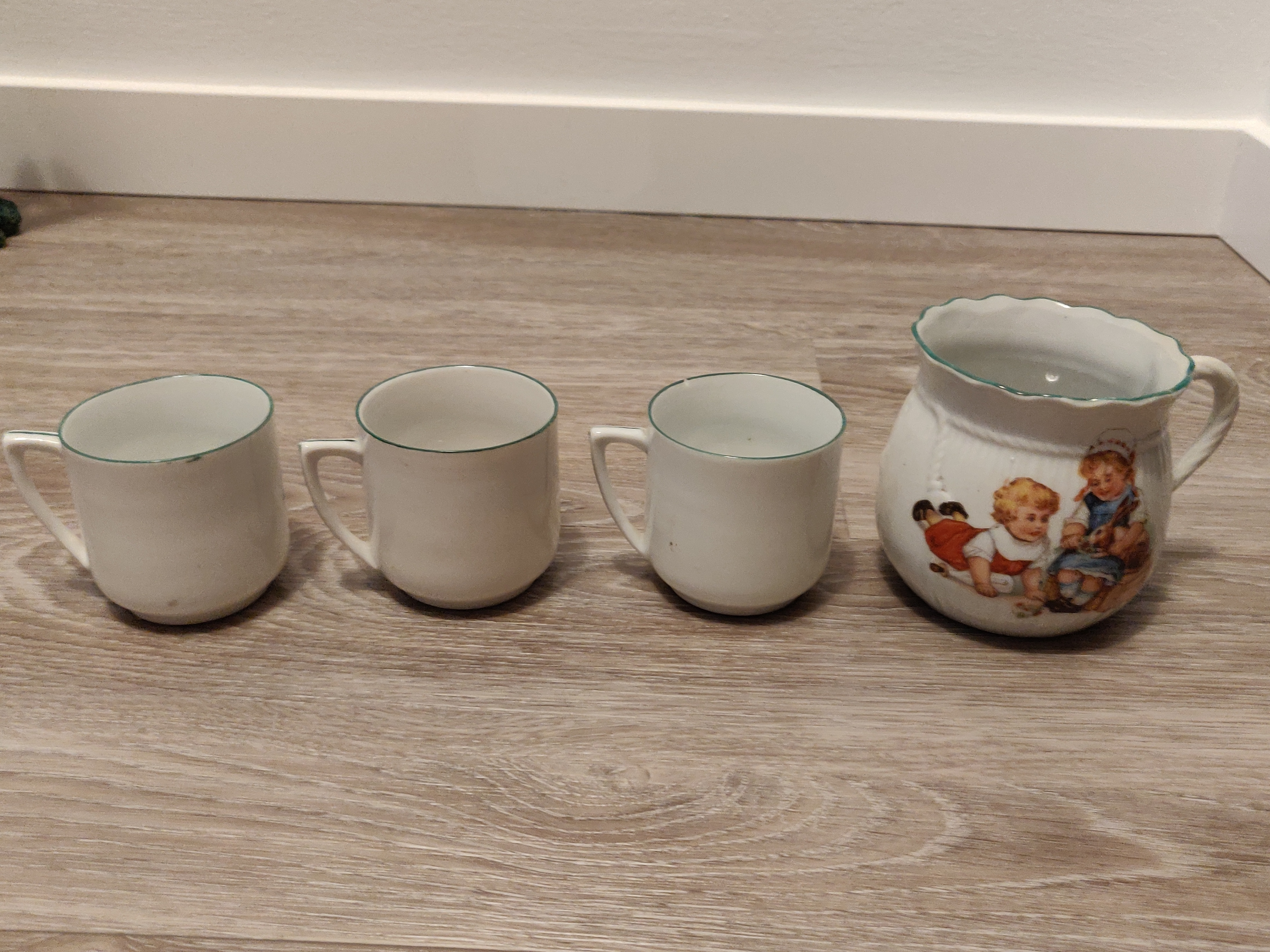 Antique K.ST & T Silesia Germany Tea Set Cups and Creamer - photo 5