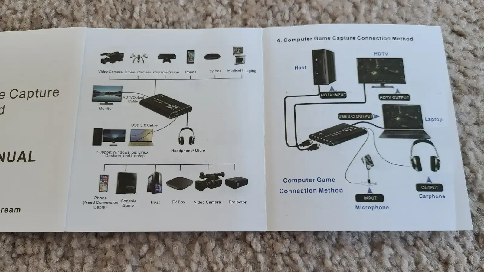 HDMI Video Capture Device, USB 3.0, for video streaming image indicator(8)