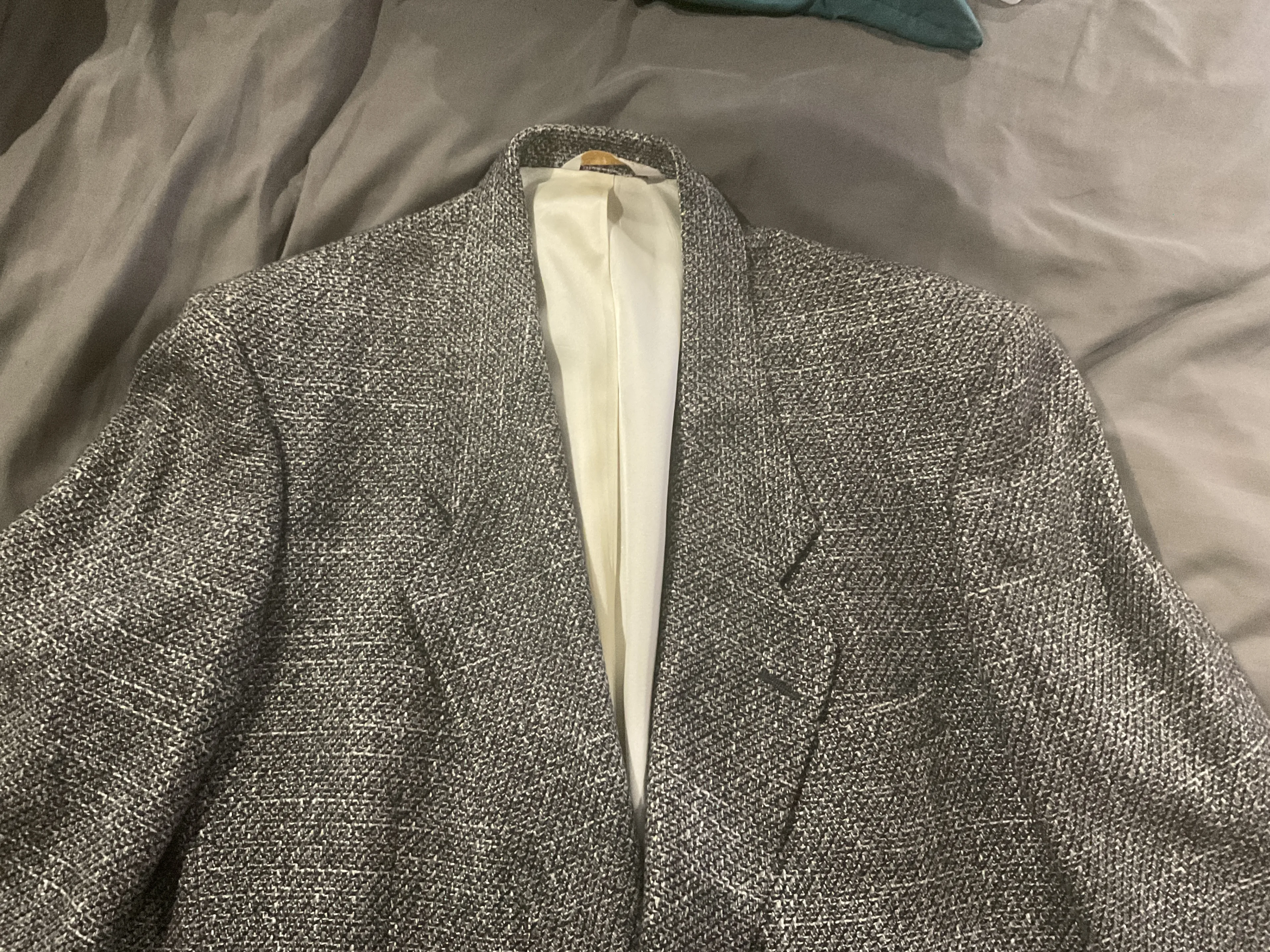 Barrington Grey Tweed Wool Blazer 44S Used Two-Button Jacket thumbnail