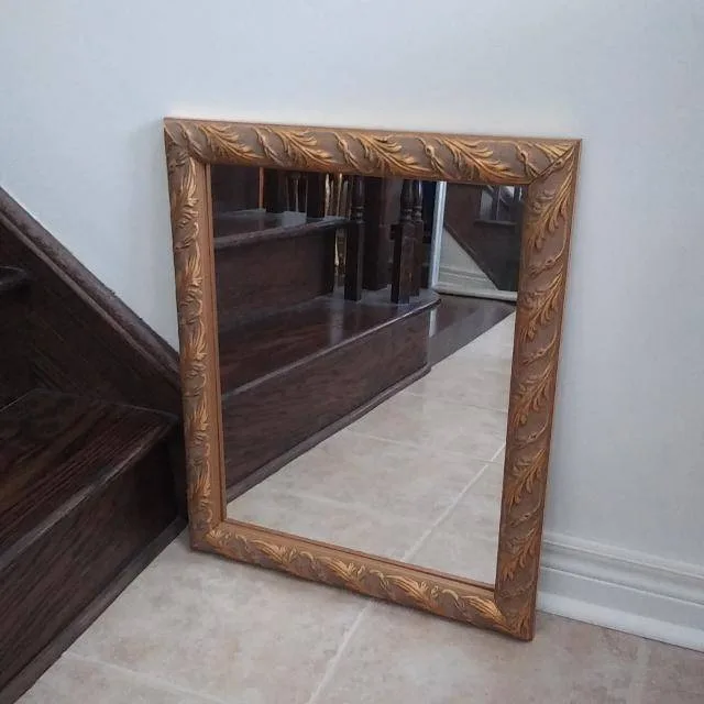 Elegant Gold / Bronze Ornate Mirror – 19.5" x 23.5" thumbnail