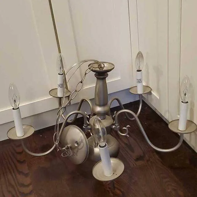 5-Light Brushed Nickel Chandelier – Modern Classic Ceiling Light thumbnail