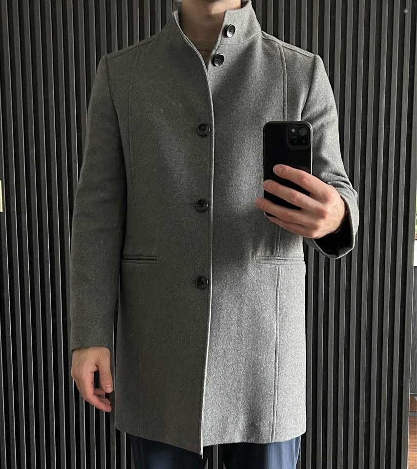 Le Château Men’s Grey Wool Blend Coat – Size S (Tailored Fit)