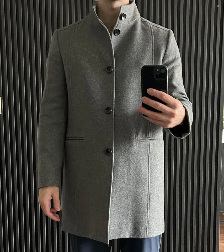 Le Château Men’s Grey Wool Blend Coat – Size S (Tailored Fit) thumbnail