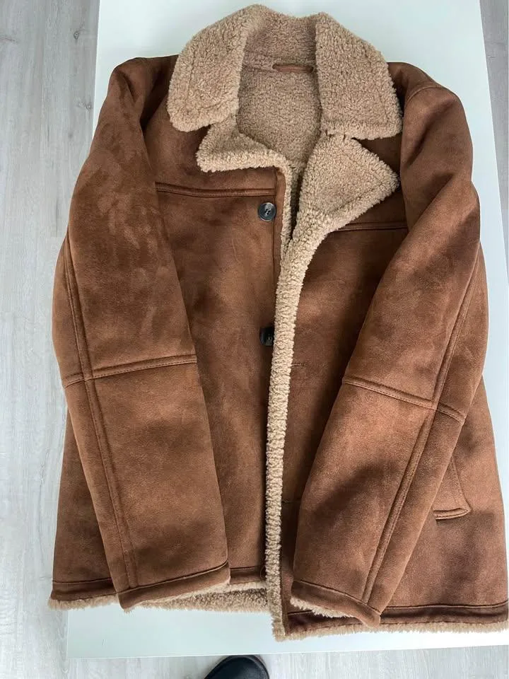 ZARA Man Shearling Sherpa Jacket – Size S thumbnail