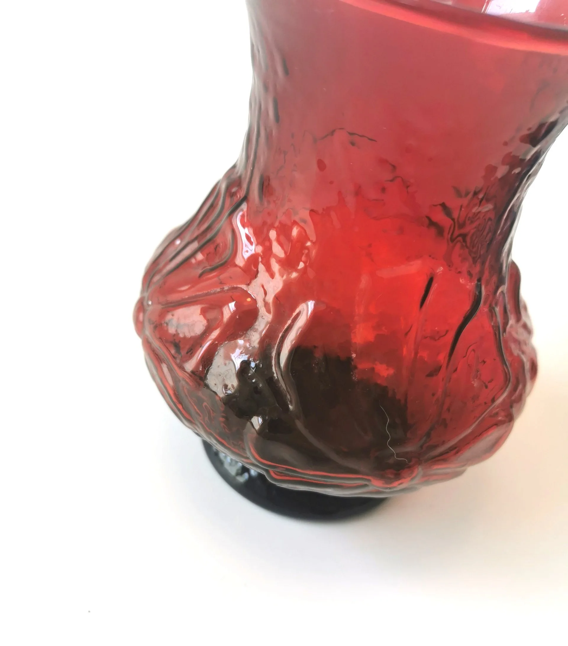 Anchor Hocking Rainflower Royal Ruby Red Glass Vase image indicator(9)