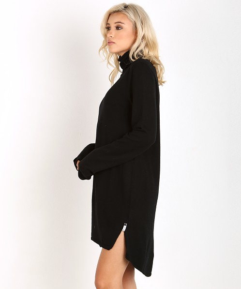 One Teaspoon 100% Merino Wool Knit Funnel Neck Dress/Black/Sz XS