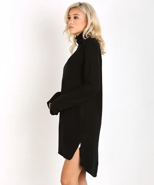 One Teaspoon Merino Wool Knit Funnel Neck Dress - Black - Sz XS thumbnail