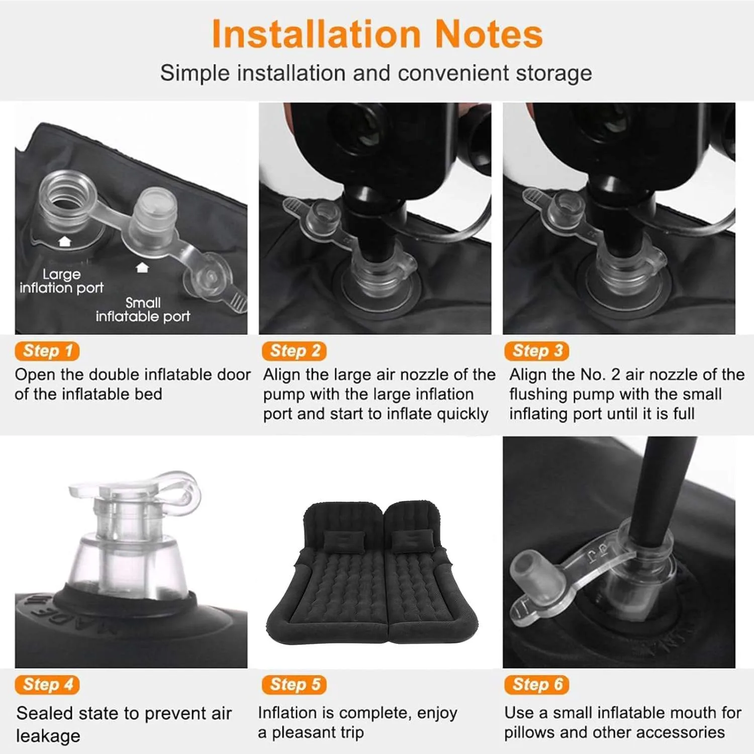 SUV Inflatable Car Mattress with Pump & 4 Pillows, 174 x 126 cm image indicator(4)