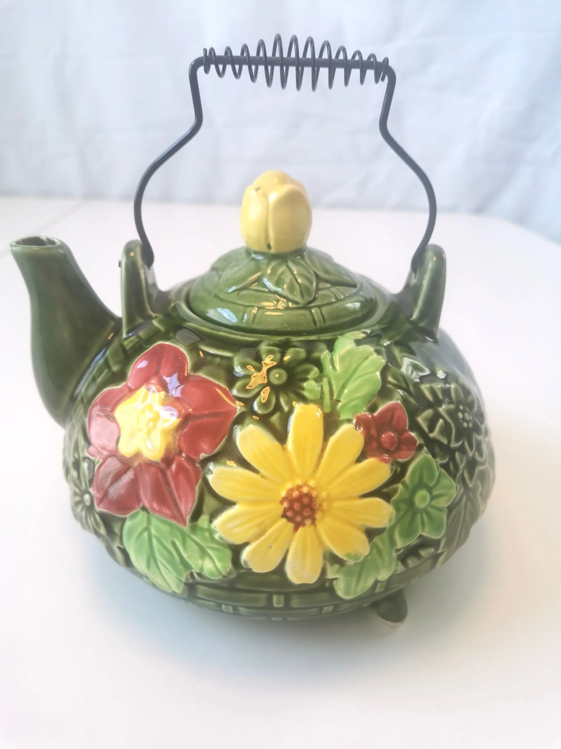 Tea Pot National Silver Company Nagoya Japan Vintage Botanical image indicator(6)