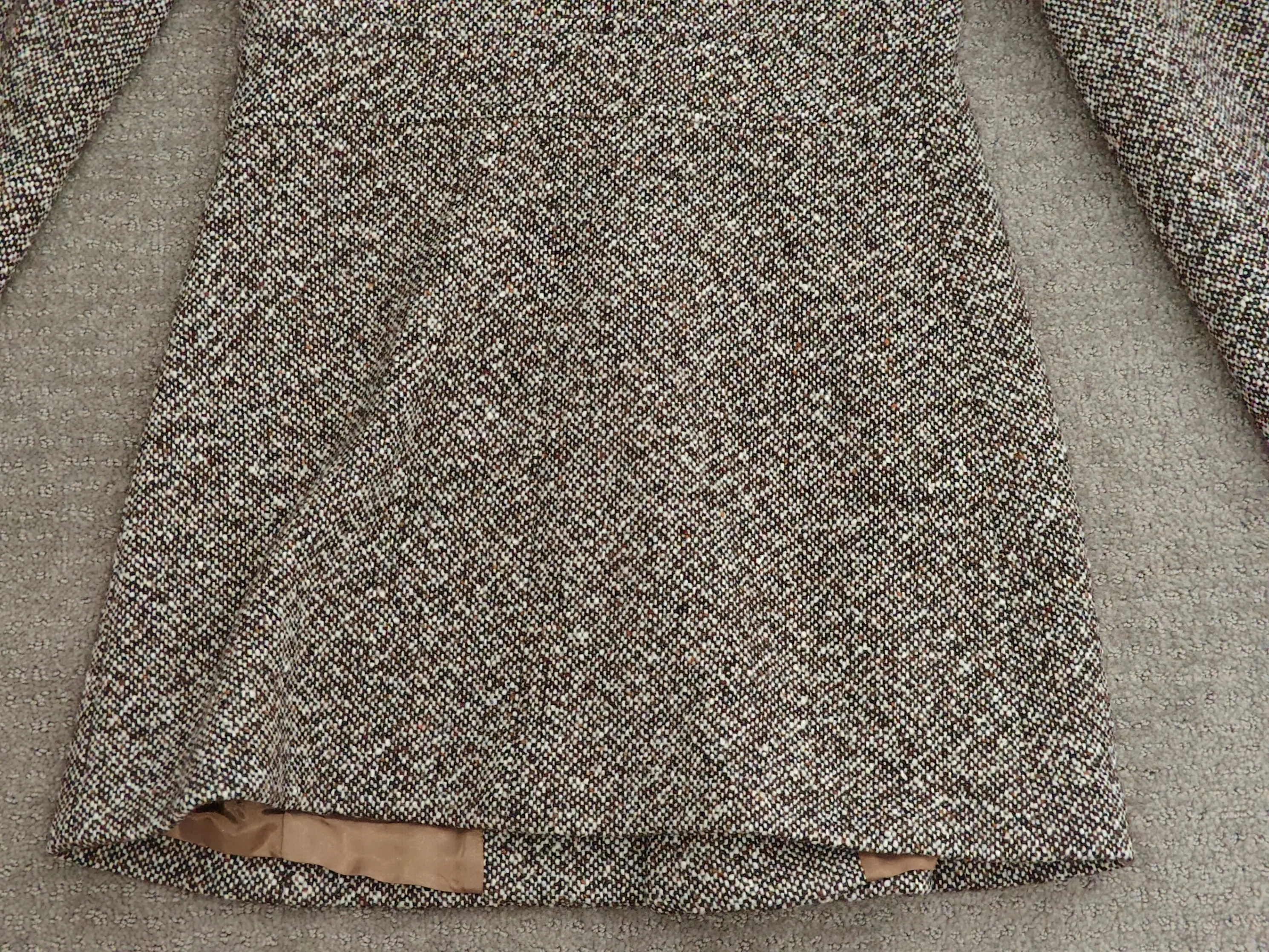 Women Wool Brown White Dress Button Coat Jacket - Size Medium image indicator(6)