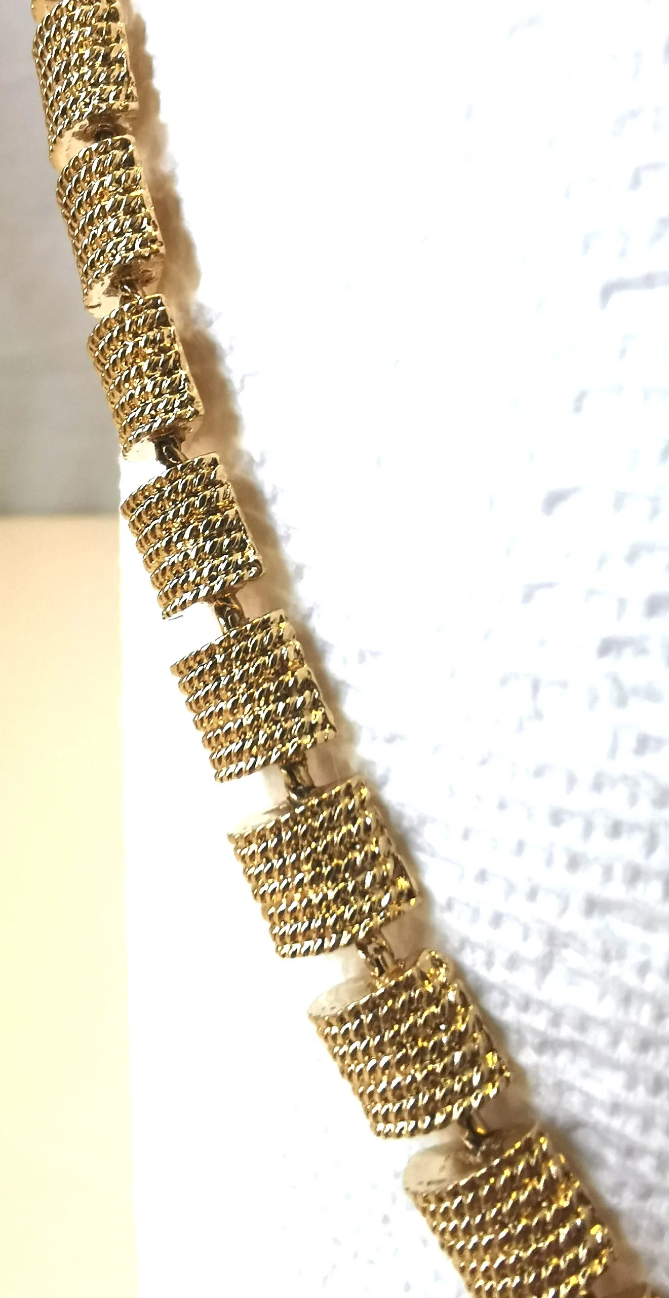 Napier Goldtone Necklace / Small Squares Linked Vintage image indicator(6)