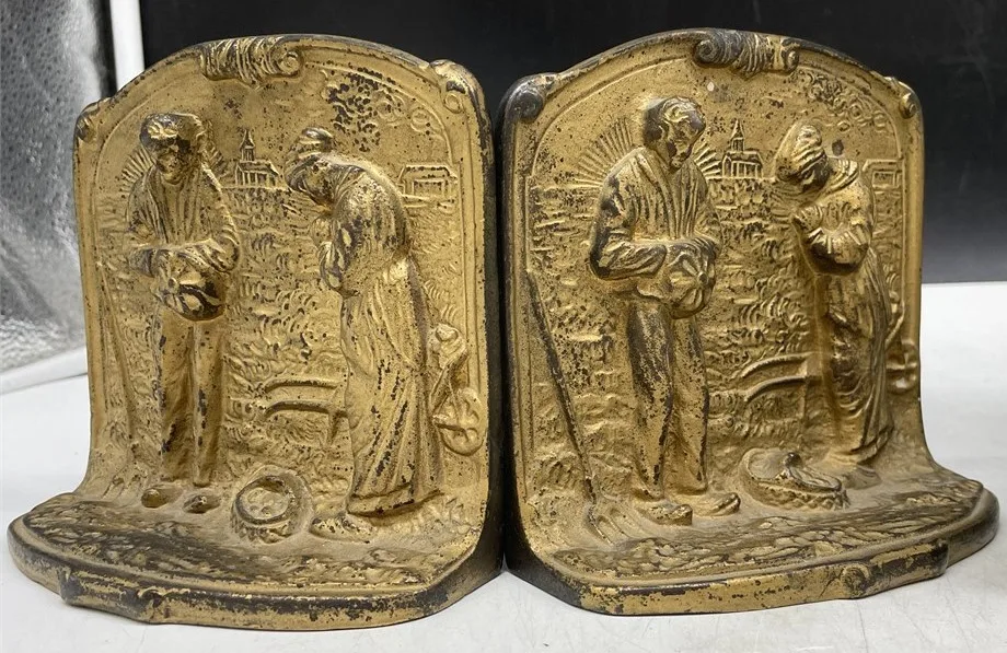 2 Pairs Vintage Heavy Bookends (Largest 4”x6”x8”) image indicator(2)