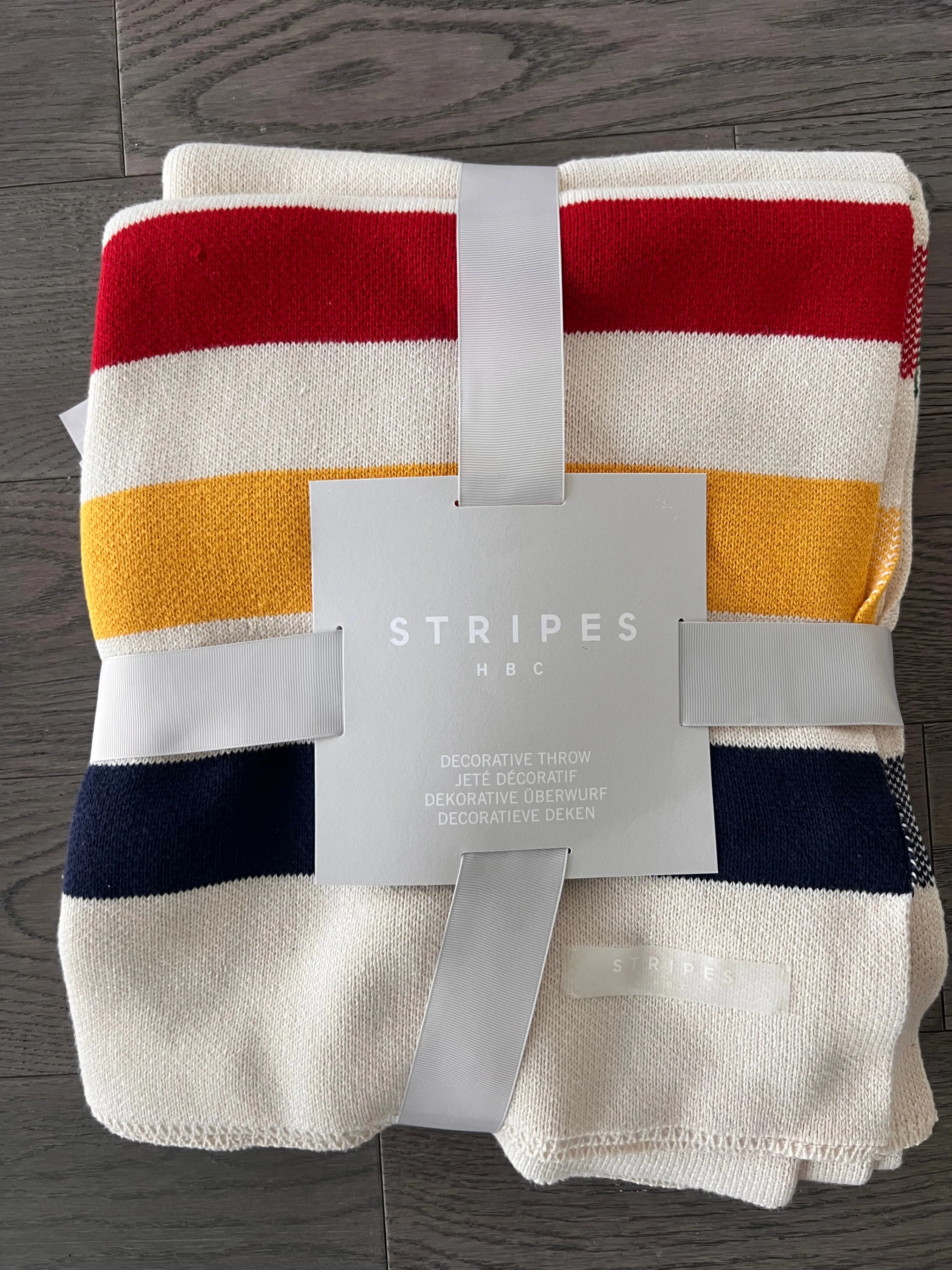 Hudson Bay Company Decorative Cotton Throw, Multi-Stripe Blanket image indicator(2)