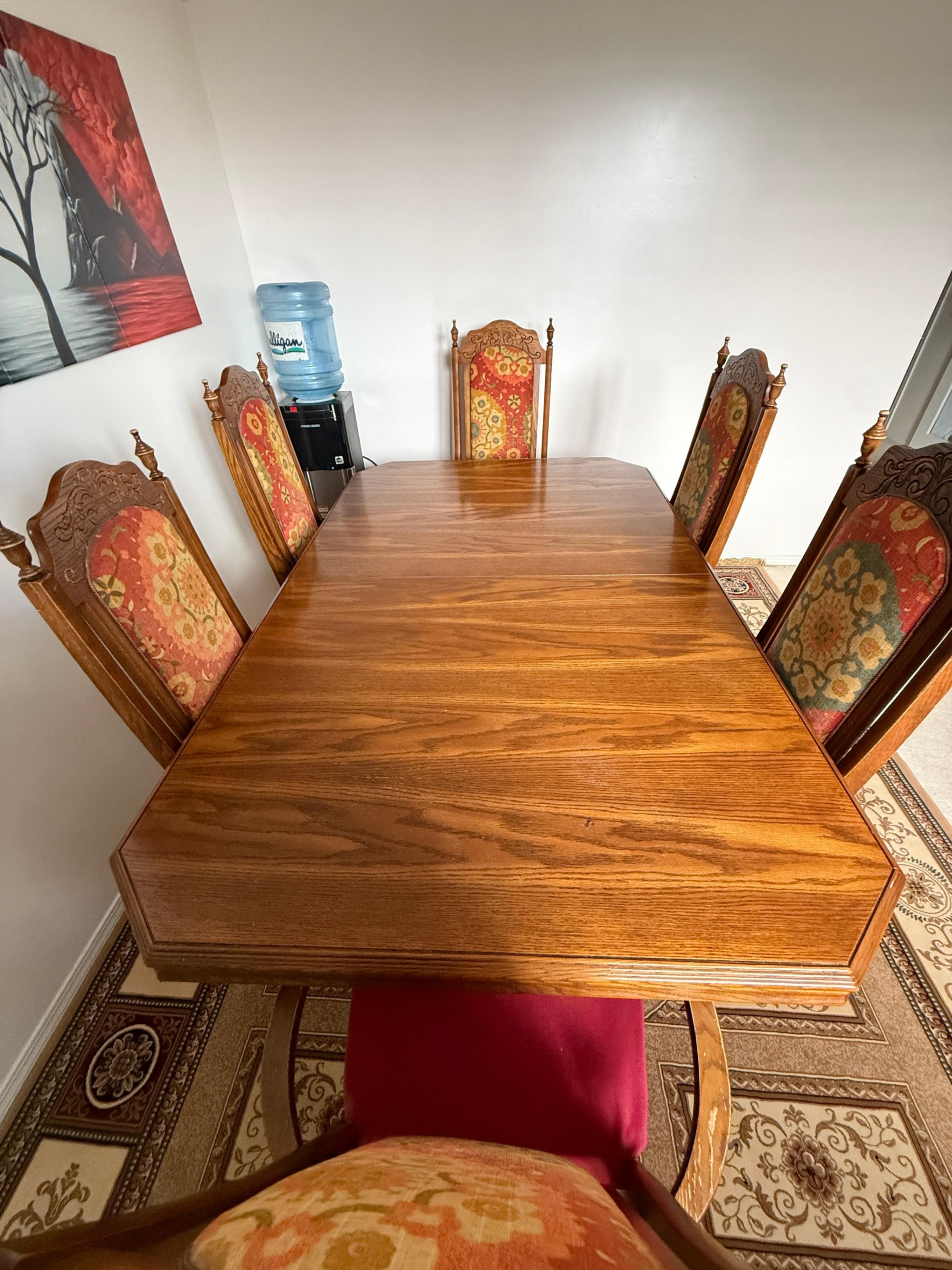 Extension Dining Table with 6 chairs (66" plus 15.5" extension)