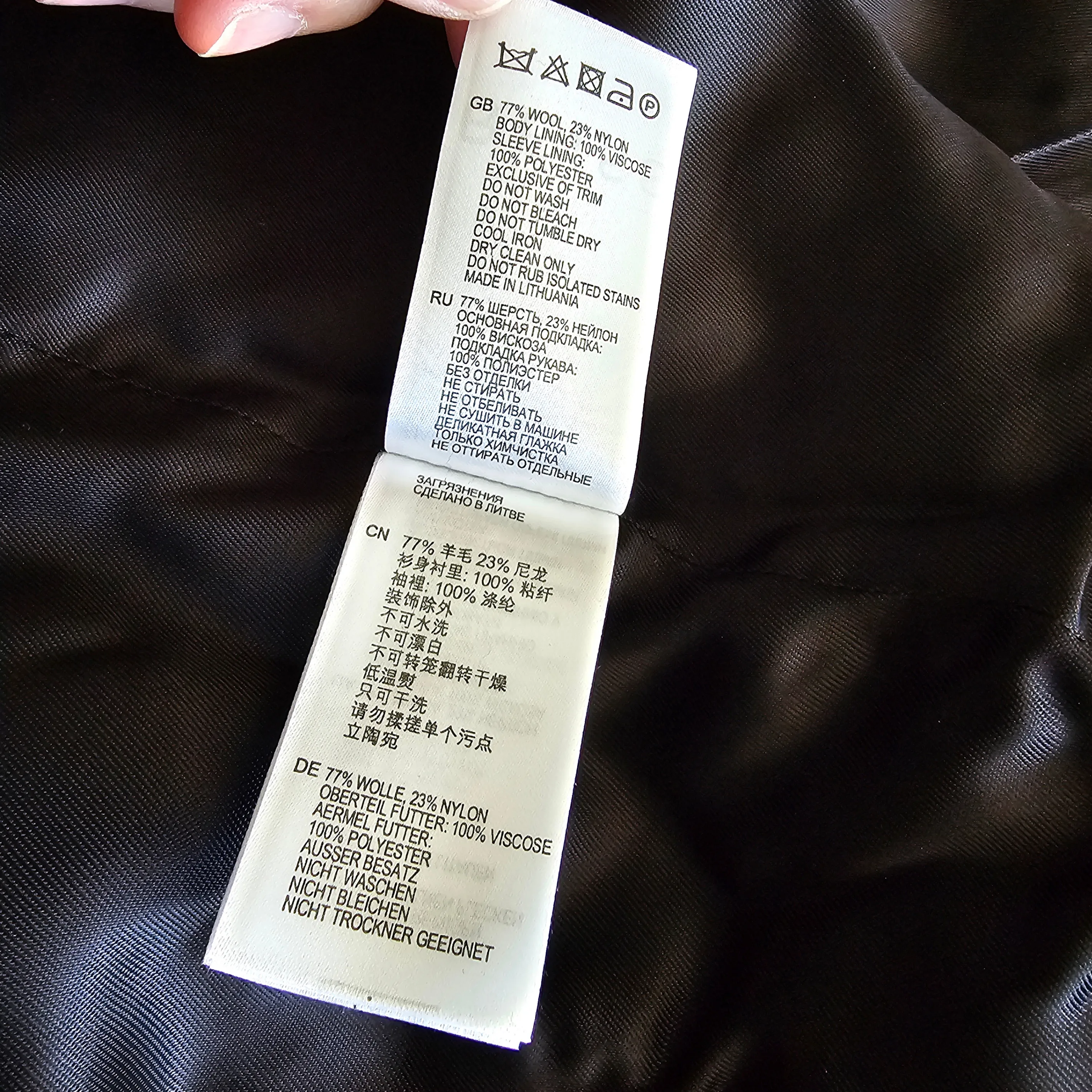 Reiss Cody Long Length Larger Lapel Coat - Black - Sz UK6/US2 image indicator(5)