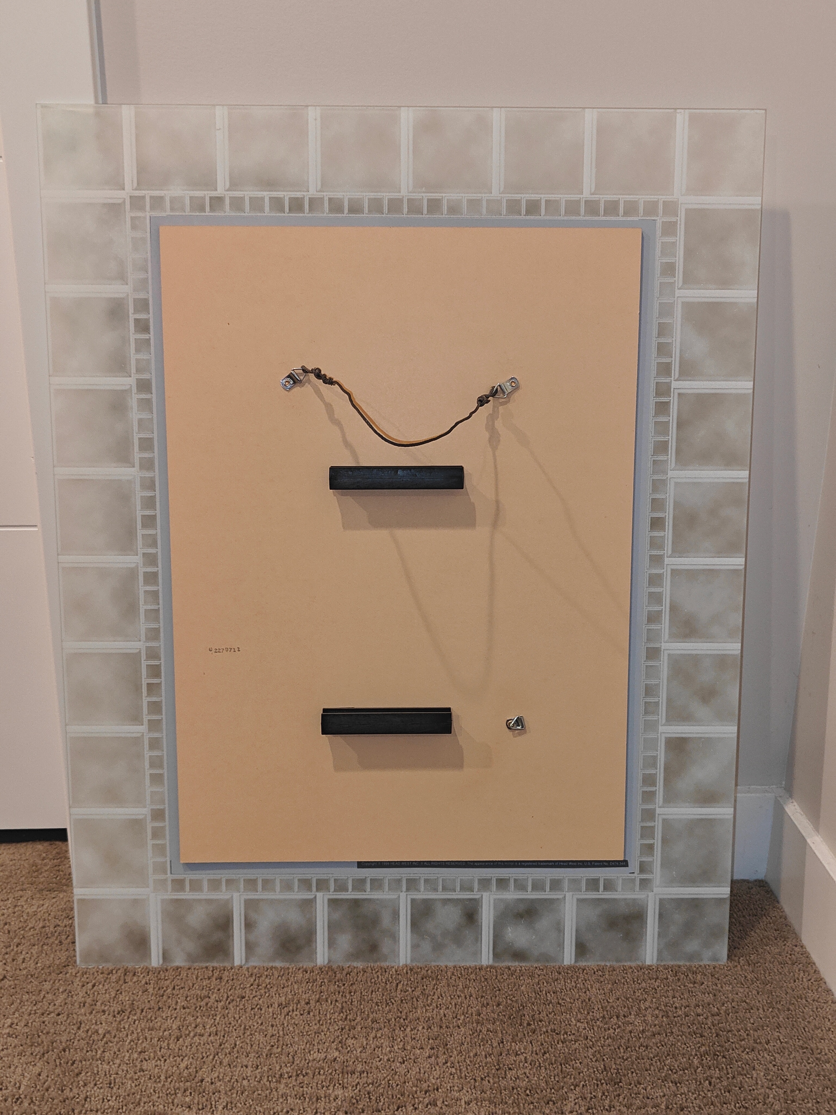 Stylish 29" x 23" Rectangular Head West Glass Block Wall Mirror - photo 5
