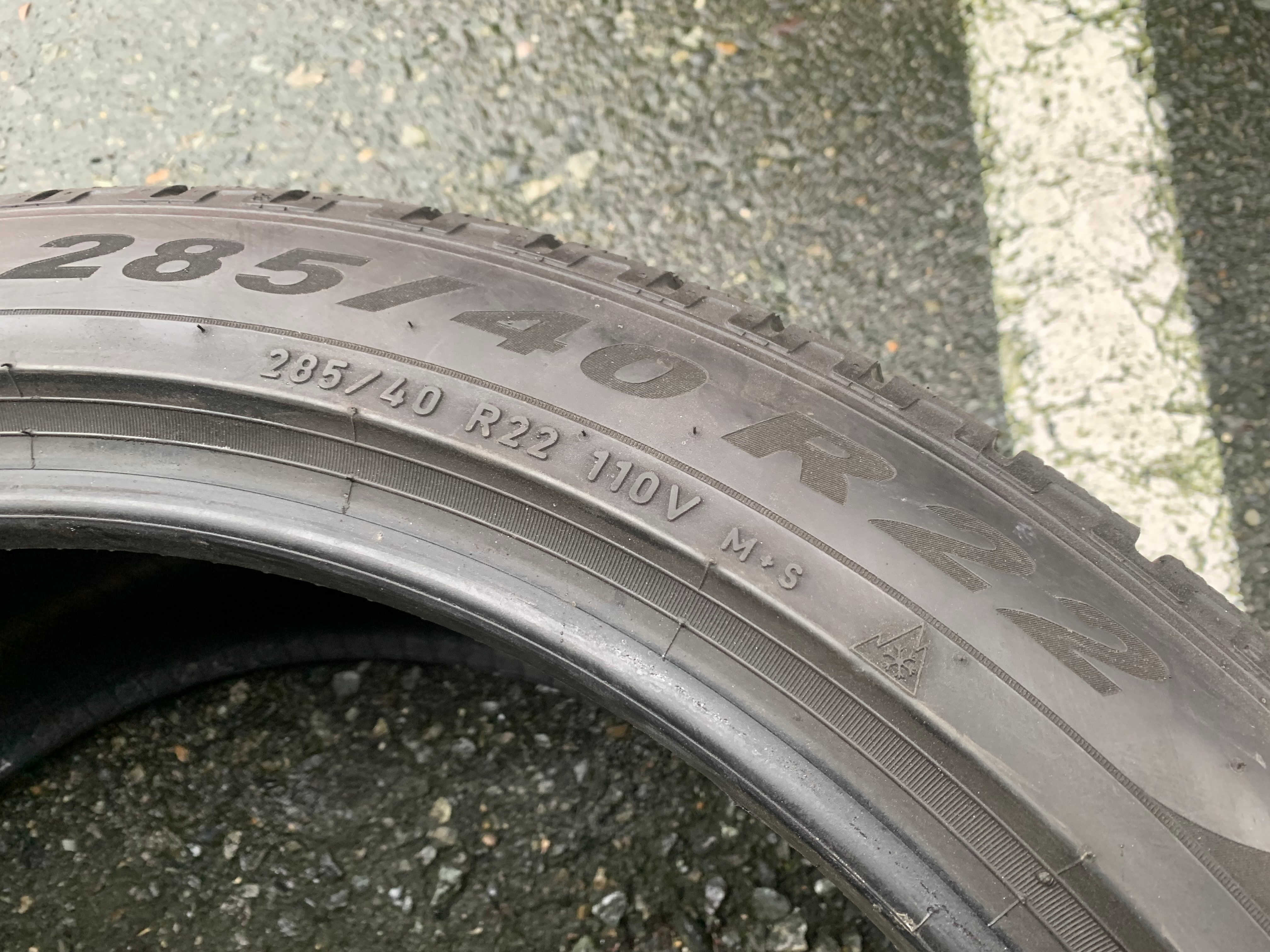 1 X single 285/40/22 M+S 110V Pirelli scorpion winter 80% tread - photo 5