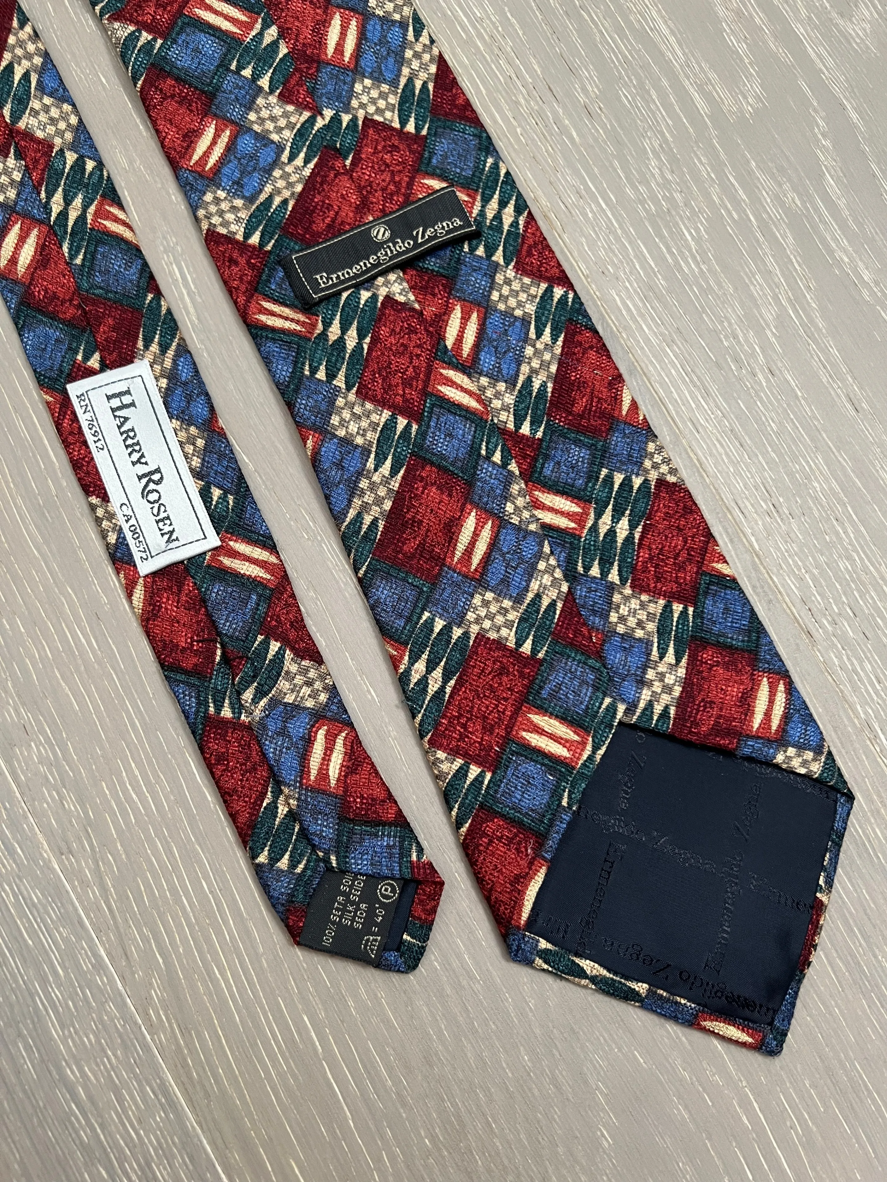 Vintage 90s Ermenegildo Zegna Silk Tie - Made in Italy thumbnail