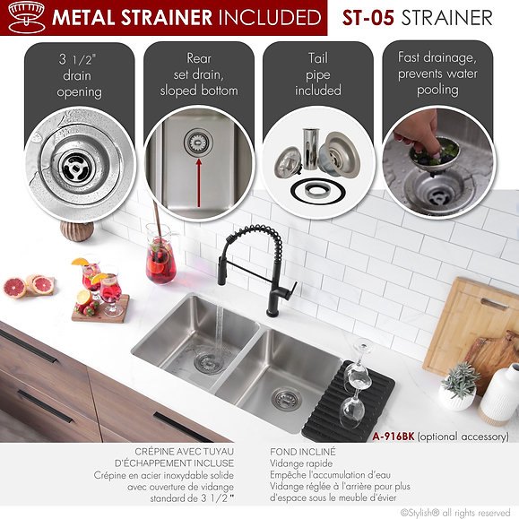 Class C AVILA S-414T Dual Mount Double Bowl Kitchen Sink - photo 4