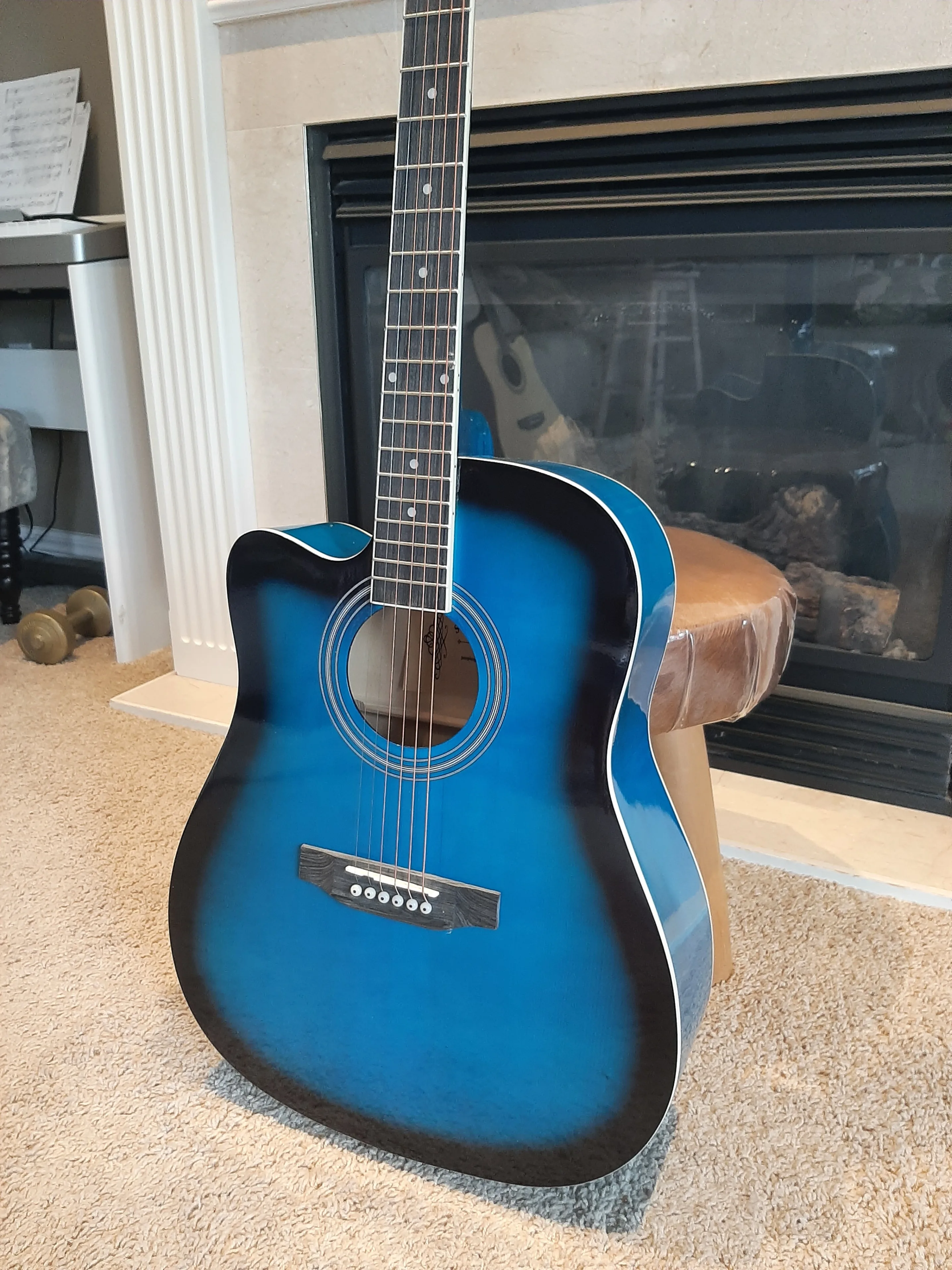 Left-Handed Acoustic Guitar – 41" Full Size – Blue image indicator(2)