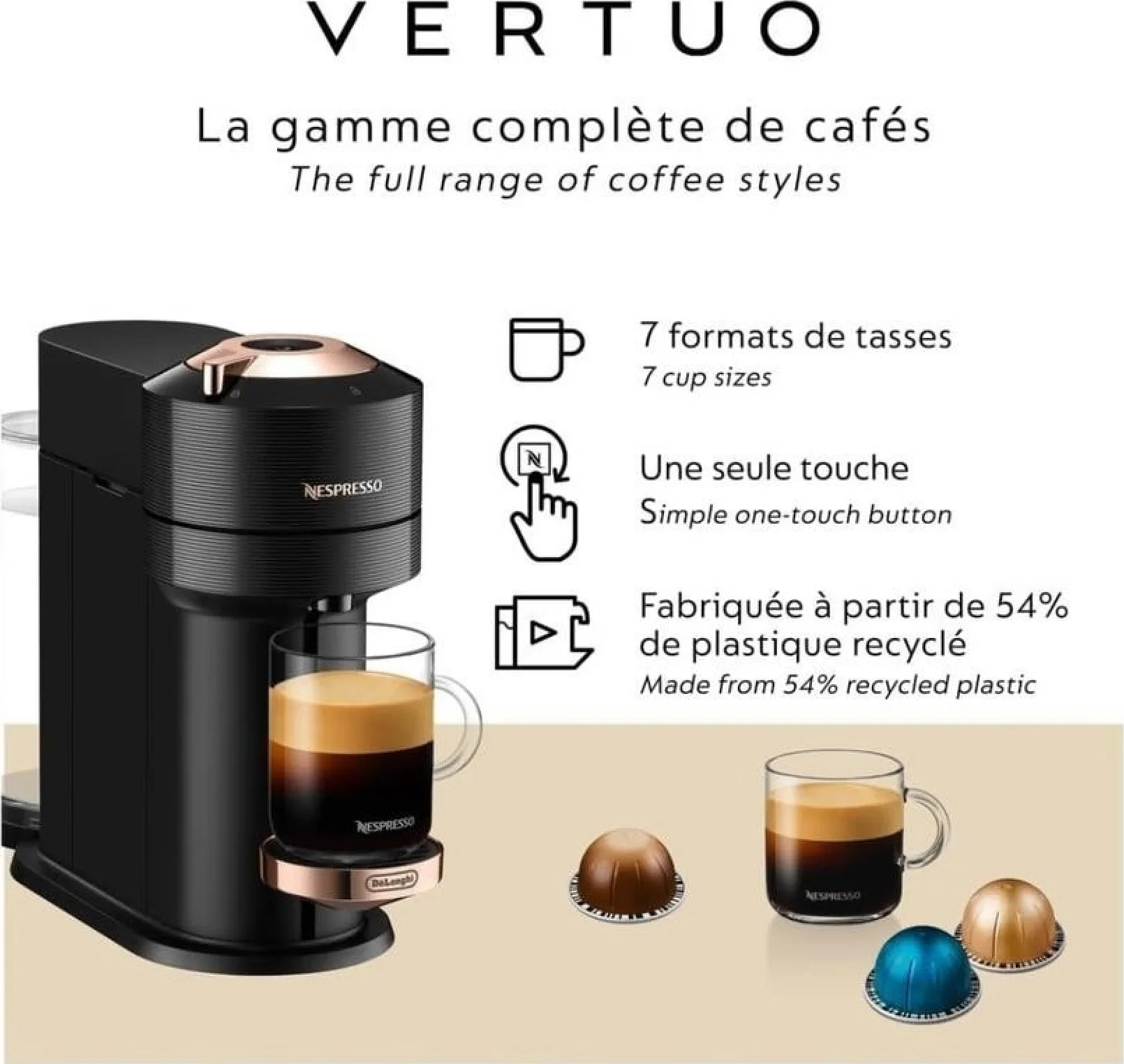 NESPRESSO VERTUO NEXT COFFEE MACHINE, BLACK image indicator(2)