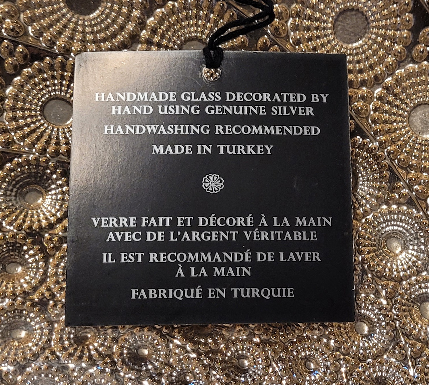 Genuine Silver and Glass Decorative Bowl