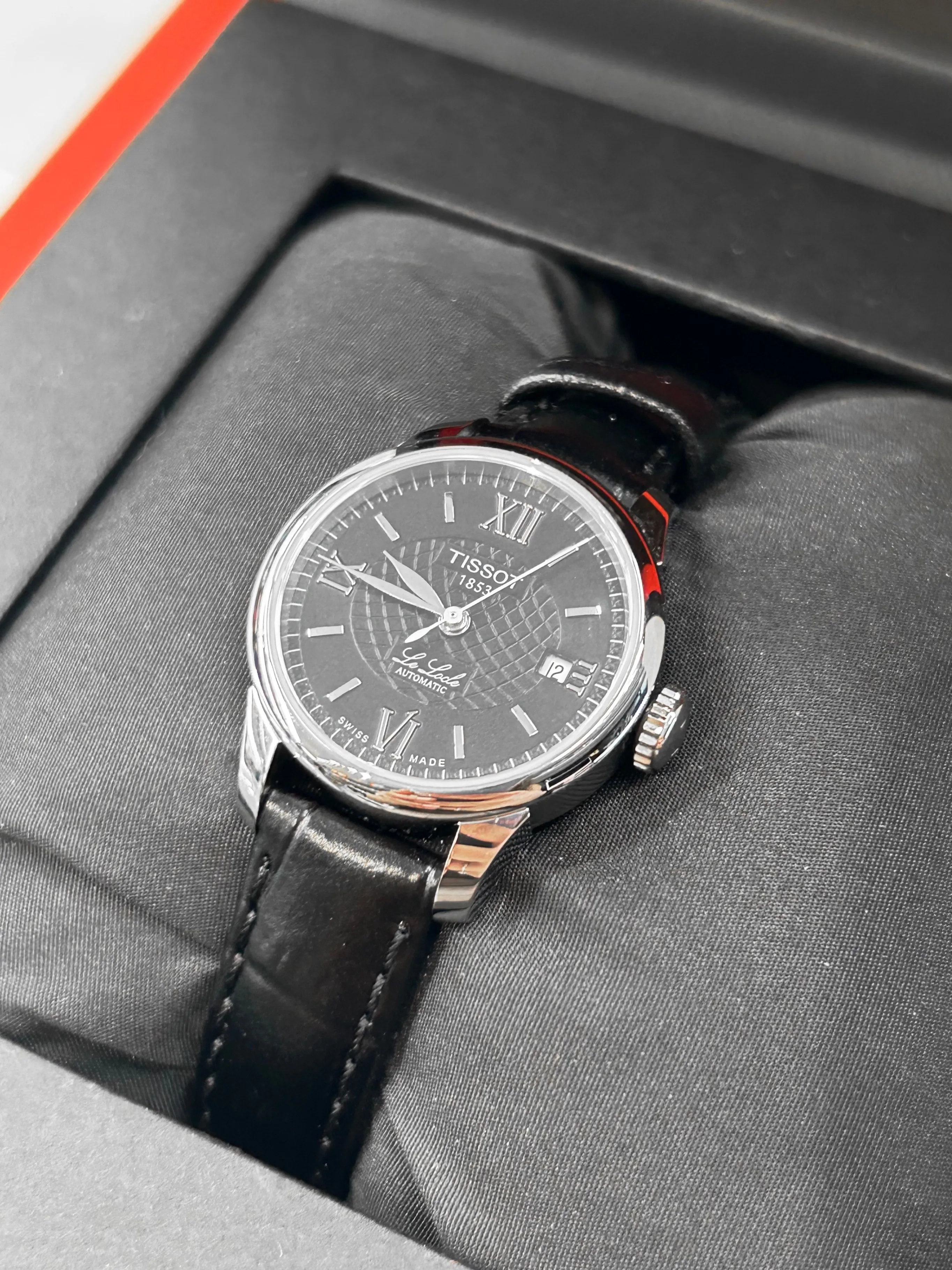 Tissot Womens Le Locle Black Leather Watch thumbnail