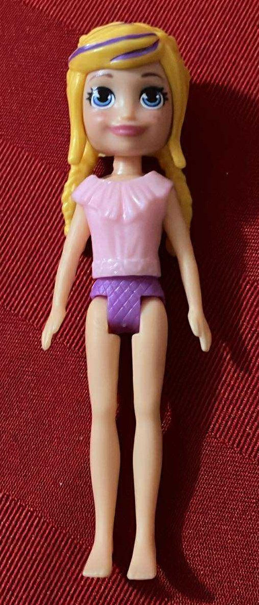 Polly Pocket Doll Blond and Purple Hair - 3 Inches