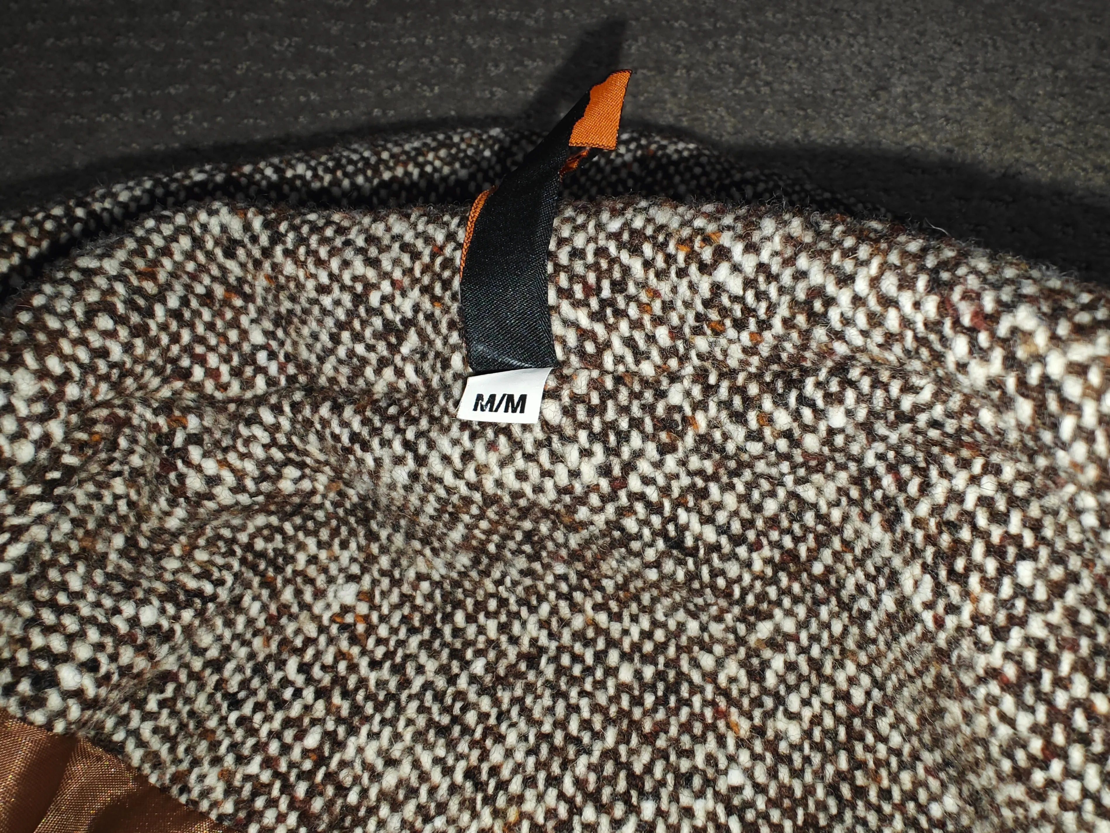 Women Wool Brown White Dress Button Coat Jacket - Size Medium image indicator(9)