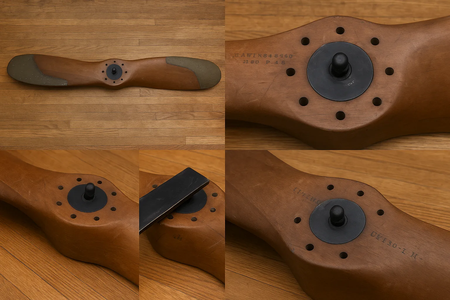 WWI Curtiss Wooden Propeller + Wall Mount 80” Aviation Decor thumbnail