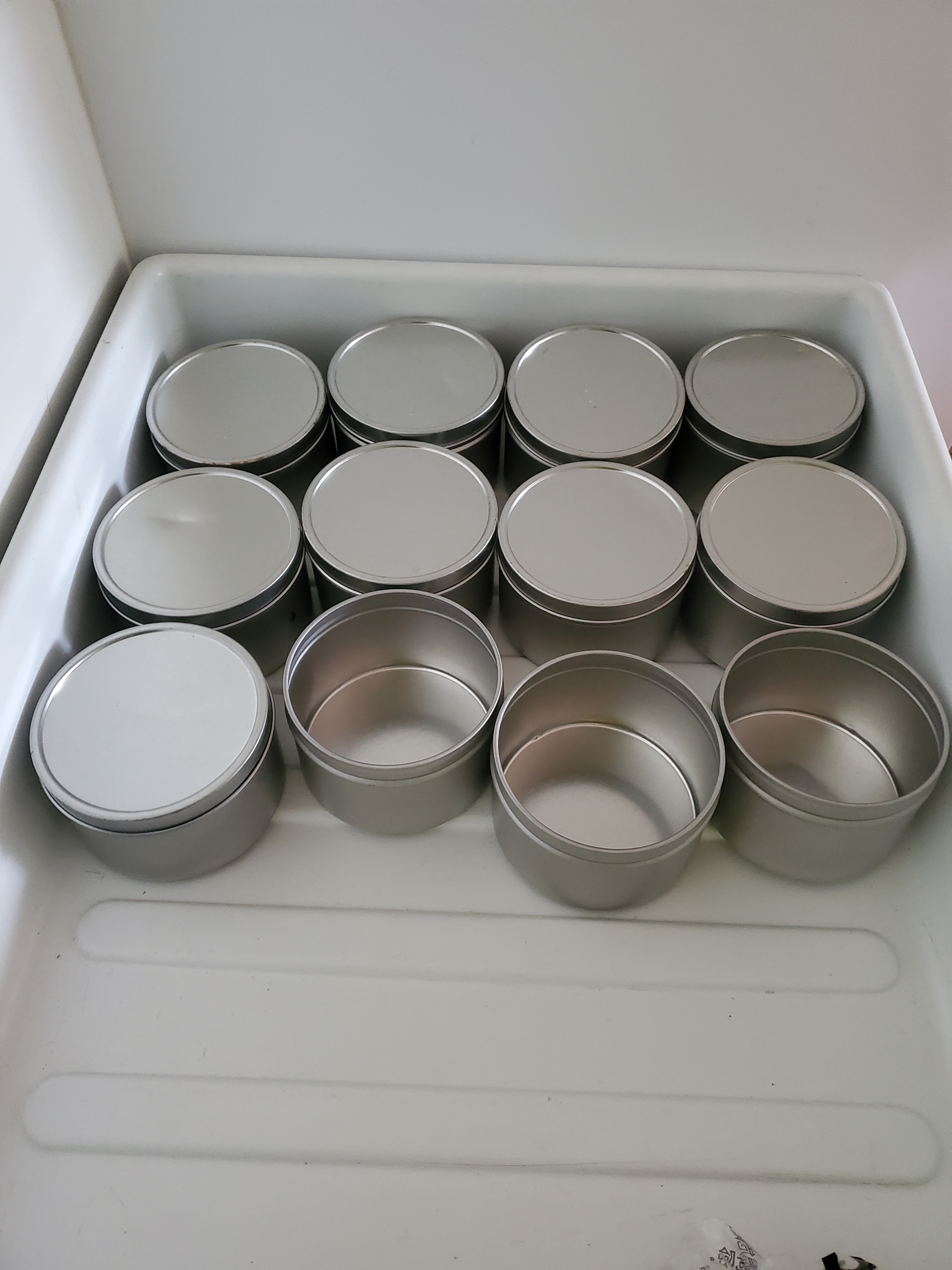 Candle Storage Jars some w/ lid & w/out. w/rust or damage