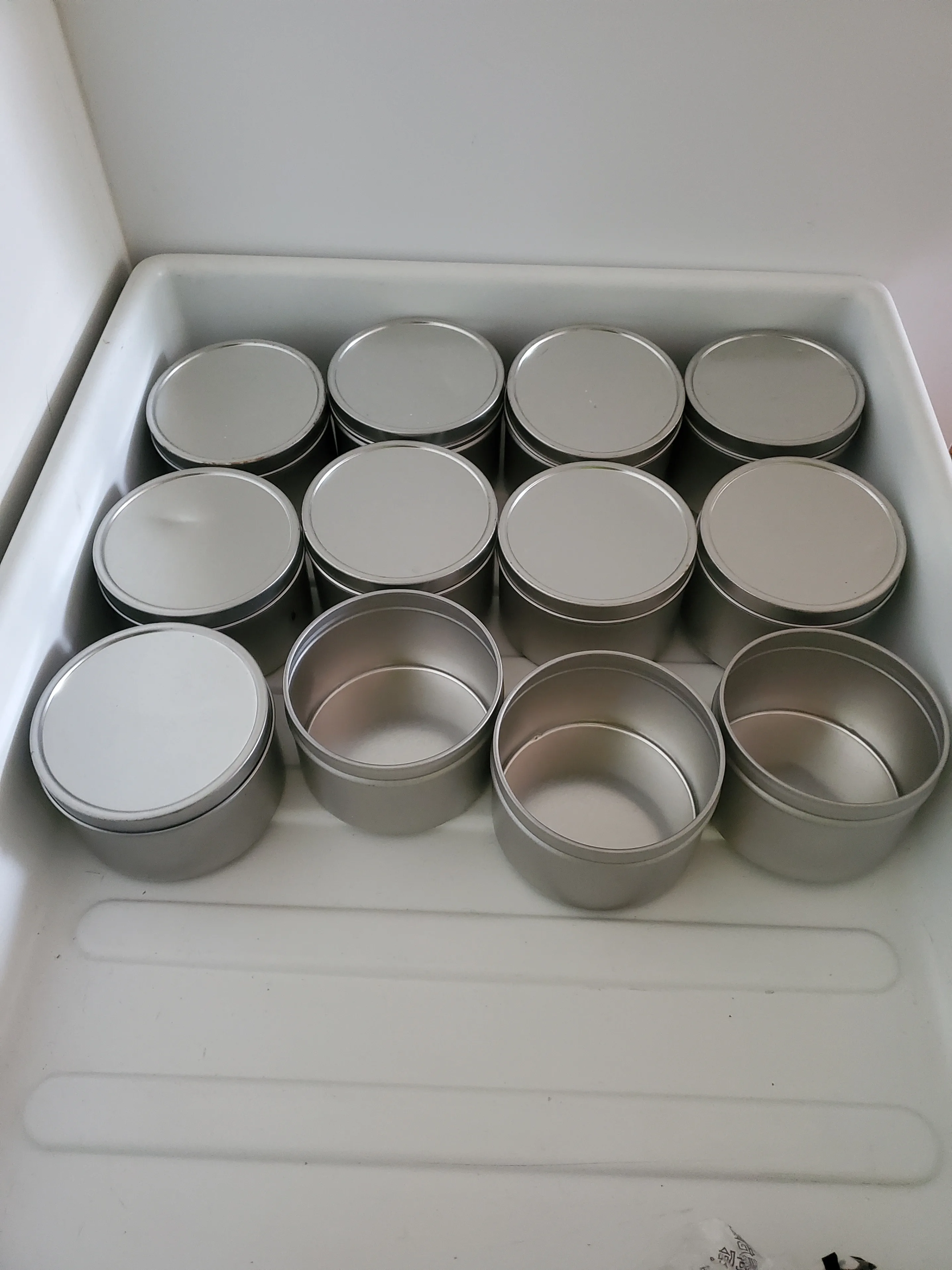Candle Storage Jars some w/ lid & w/out. w/rust or damage thumbnail