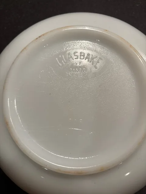 Vintage White Glasbake Mixing Bowl For Sunbeam Mixer #17 image indicator(2)