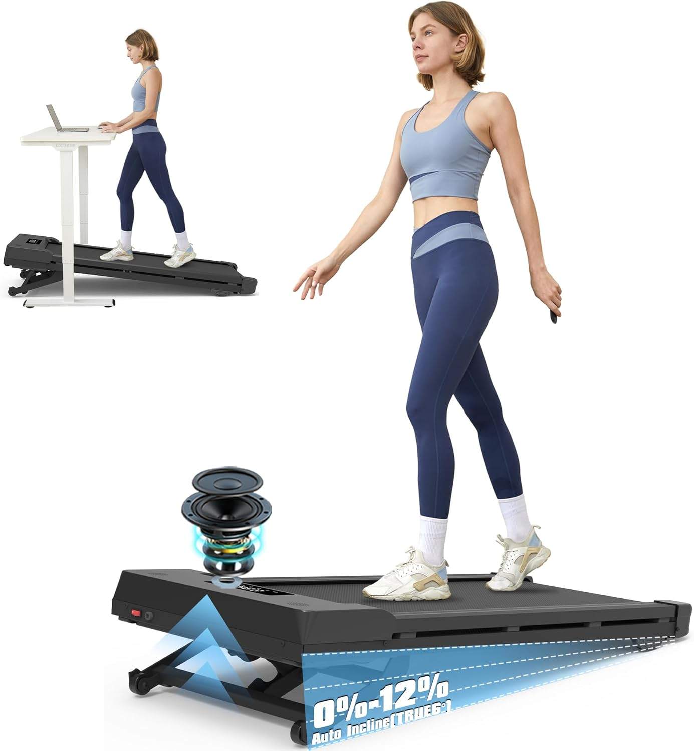 Ultimate Walking Pad: 12% Incline, 450lbs, 5MPH Black