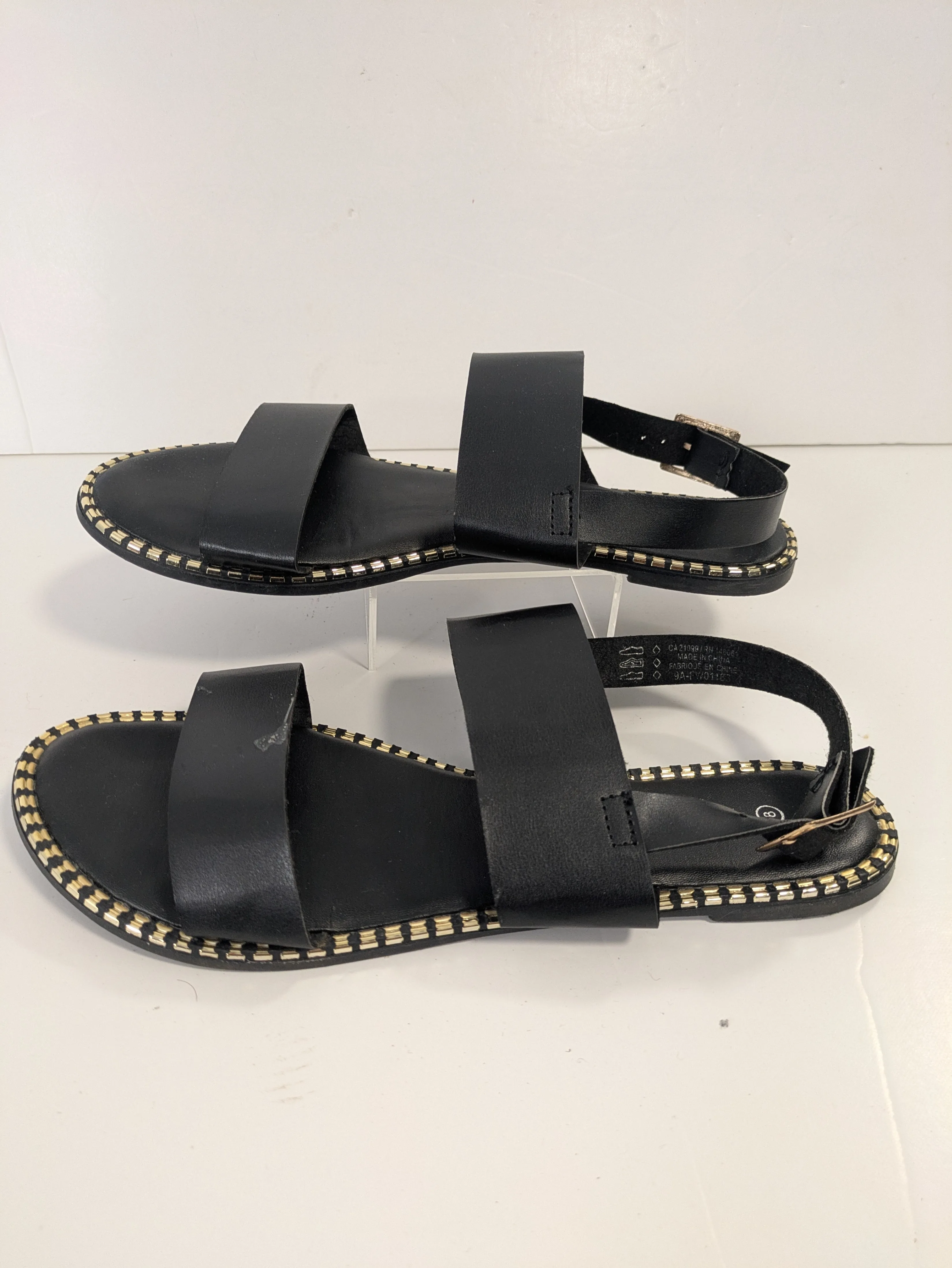 Ardene Women's Black Flat Sandals Size 8 thumbnail
