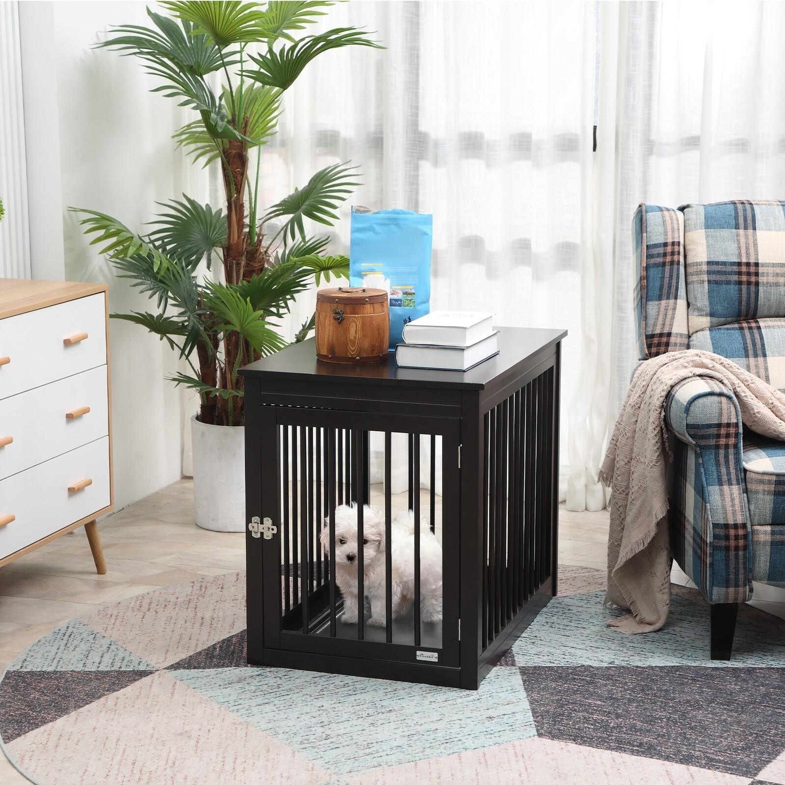 New Pawhut Wooden Dog Crate Furniture