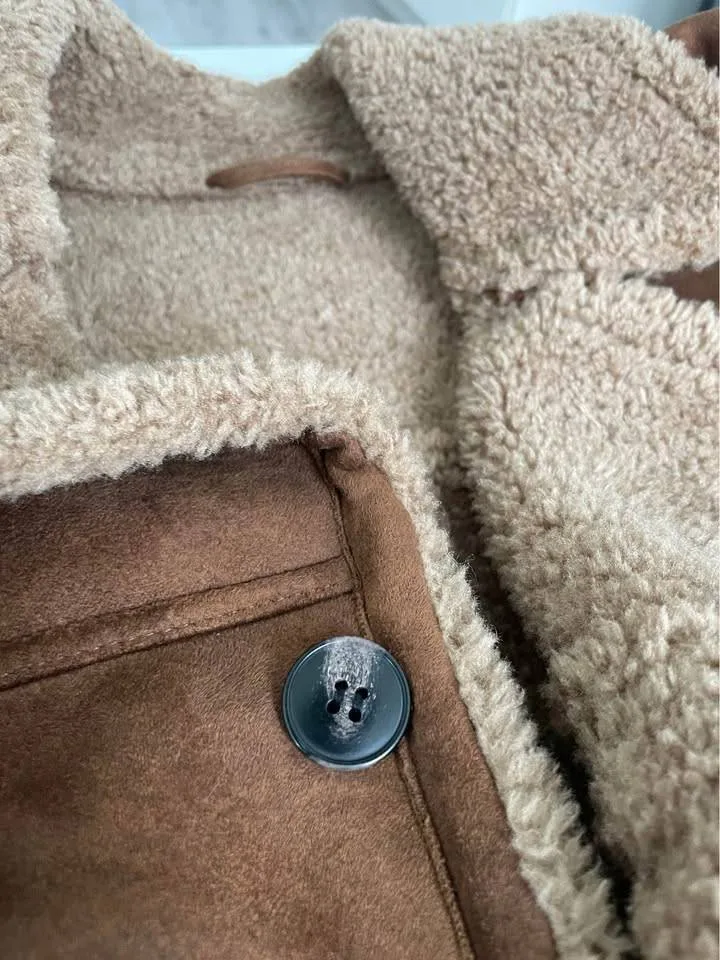 ZARA Man Shearling Sherpa Jacket – Size S image indicator(2)