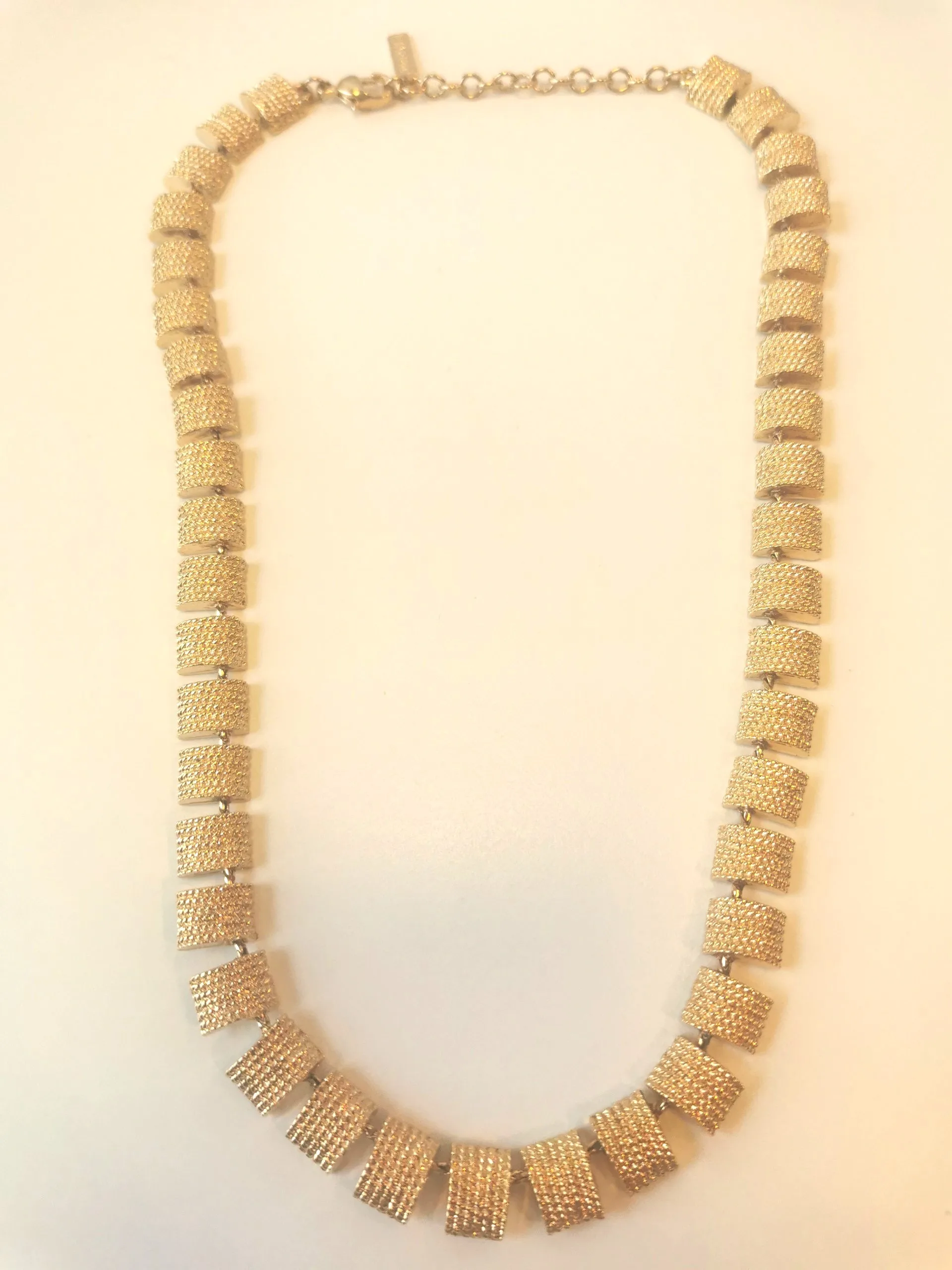 Napier Goldtone Necklace / Small Squares Linked Vintage image indicator(4)