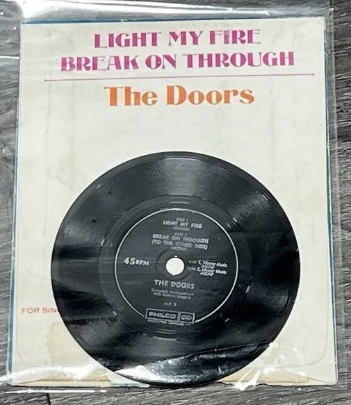 VERY RARE The Doors Hip-Pocket Record Light My Fire/Break Throug thumbnail