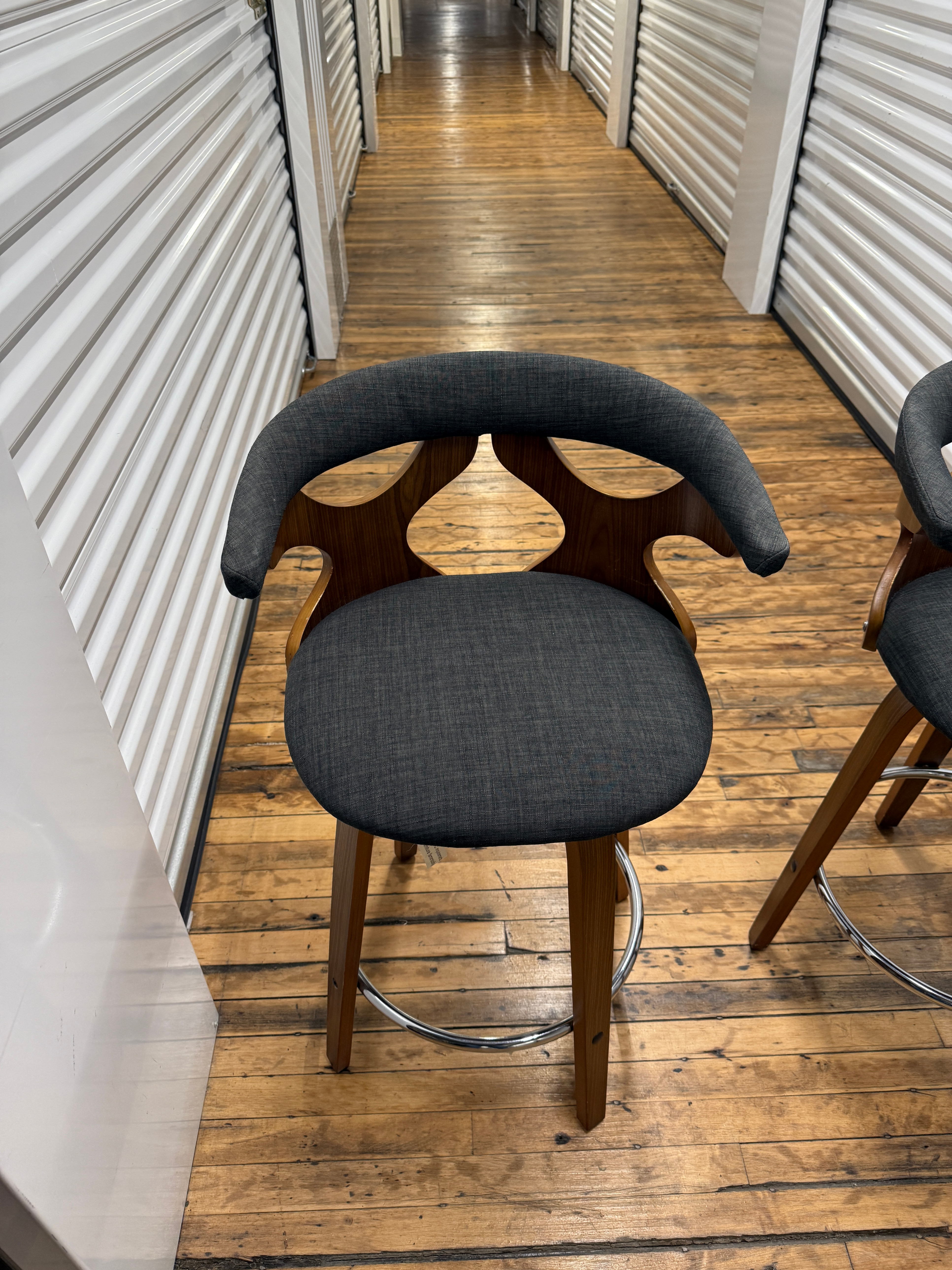 Mid-Century Modern Counter Height Barstool Set - Swivel - photo 2