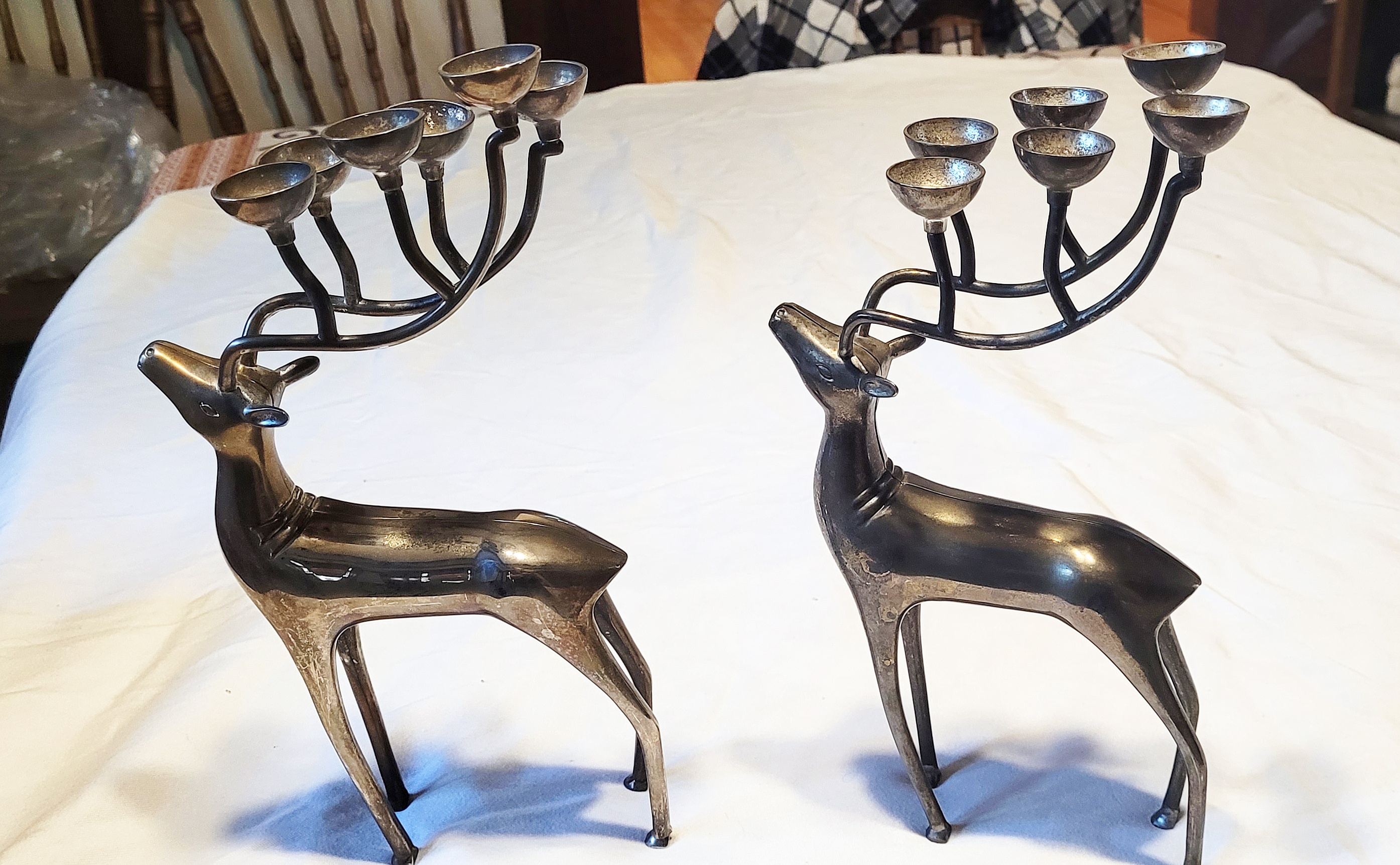 Vintage Silver Plated Brass Tea Candle Holders - photo 2