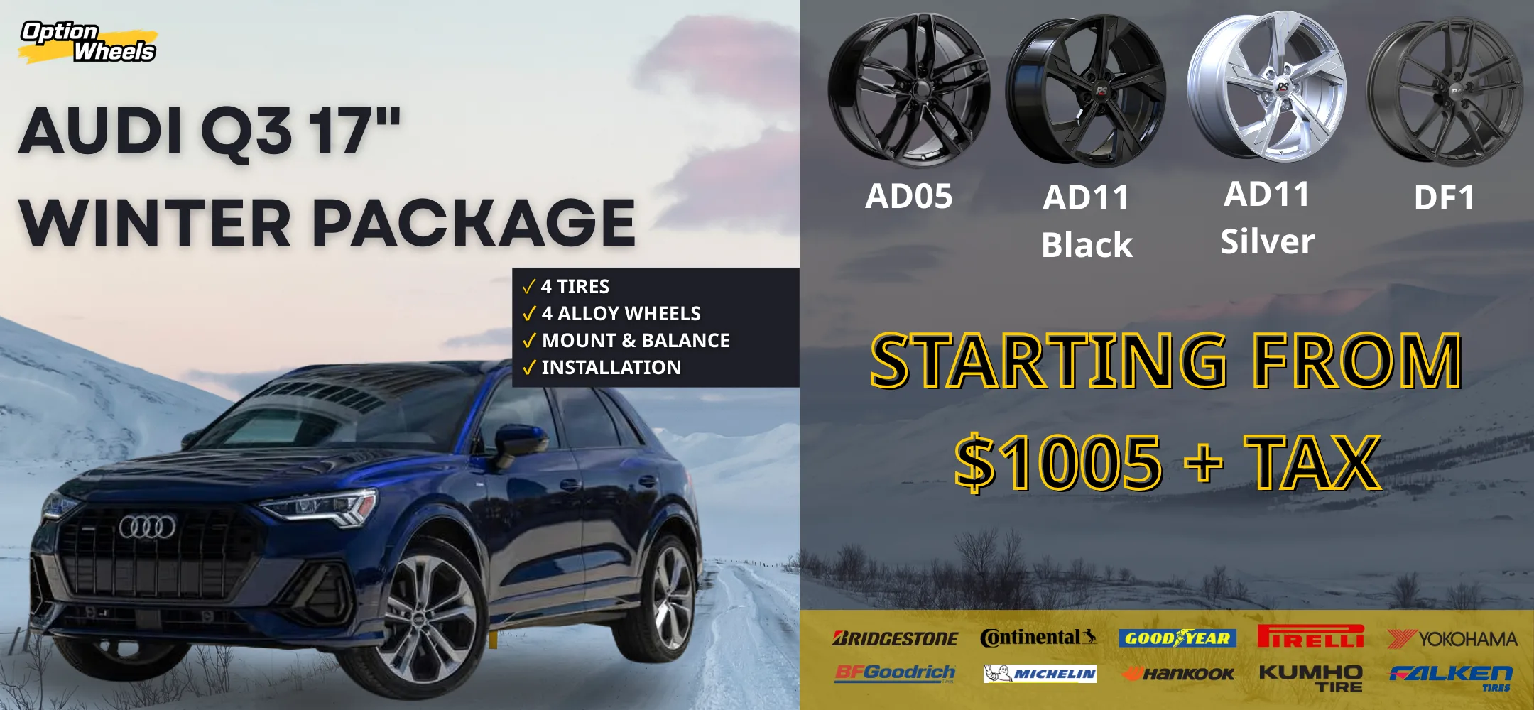 Audi Q3 17" Winter Tire Packages – Complete Set thumbnail