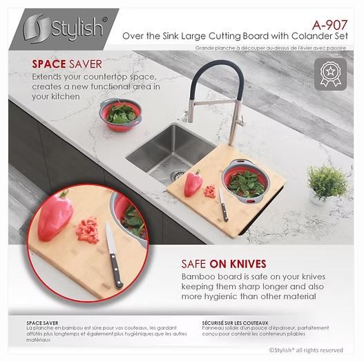 Large Cutting Board with Colander-Stylish A-907 - photo 4