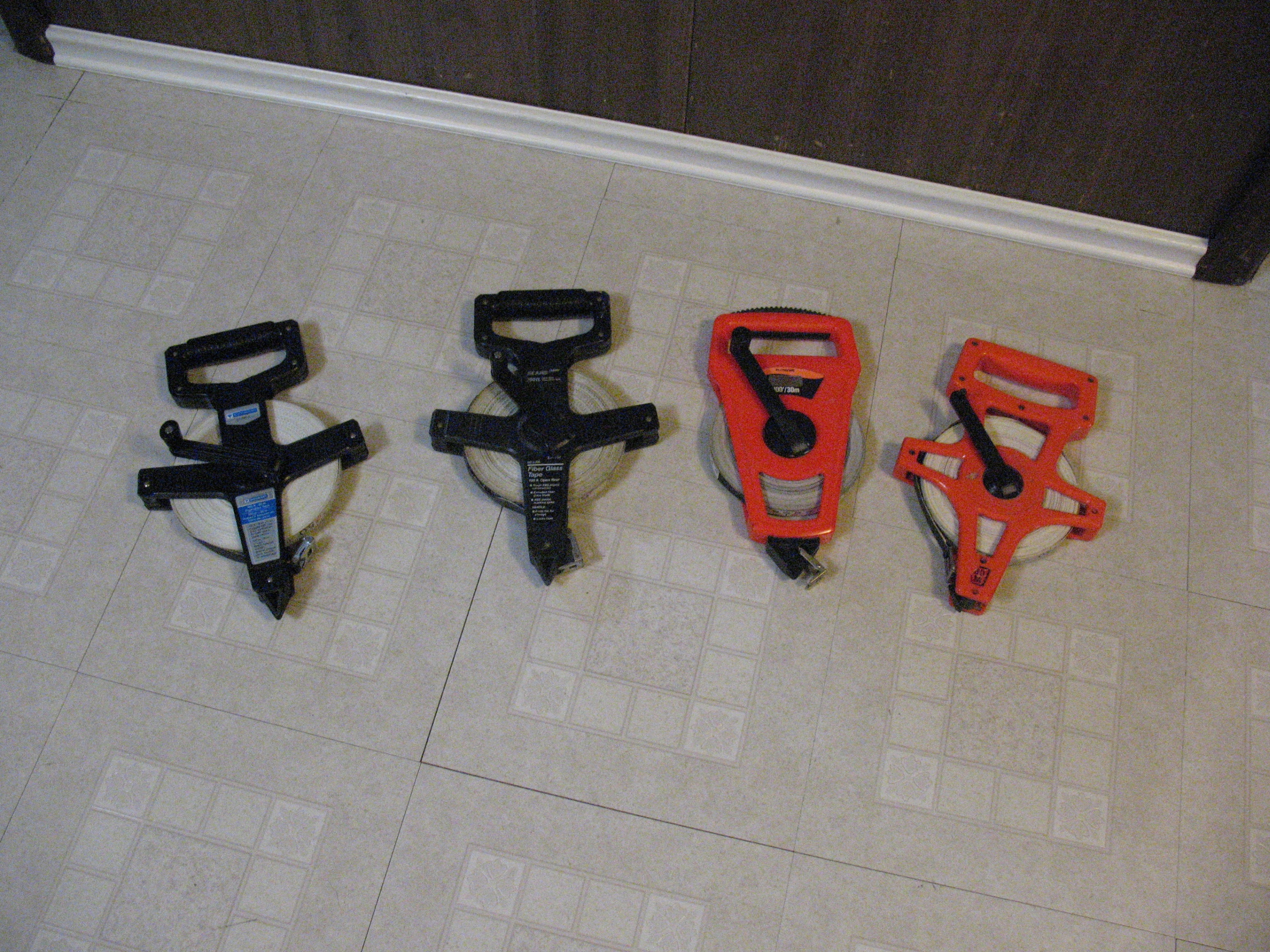 Four 100-ft Measuring Tapes